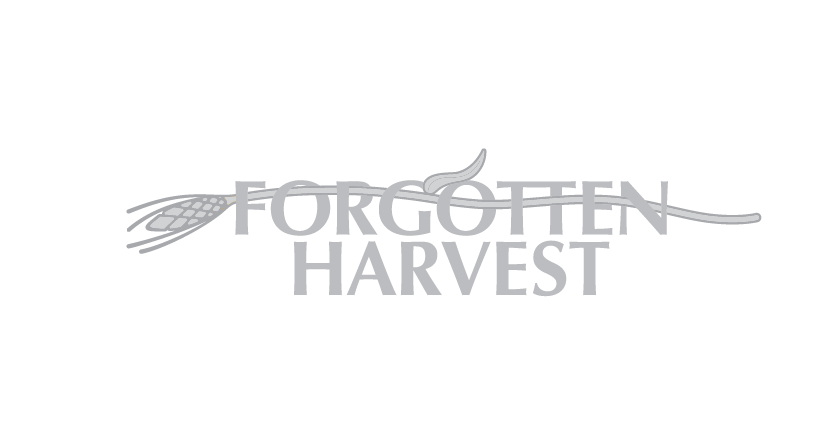 Logo with the words "Forgotten Harvest" and an image of a wheat stalk intertwined with the text.