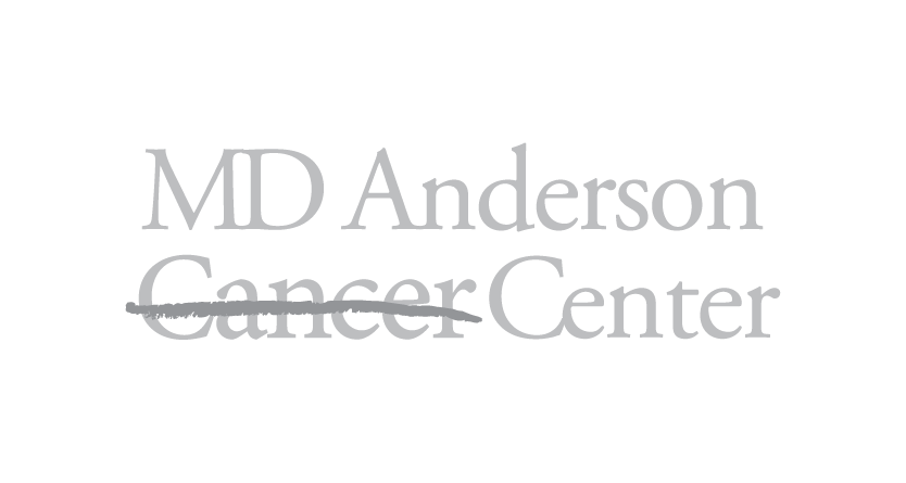 Logo of MD Anderson Cancer Center with the text 'Cancer' crossed out.