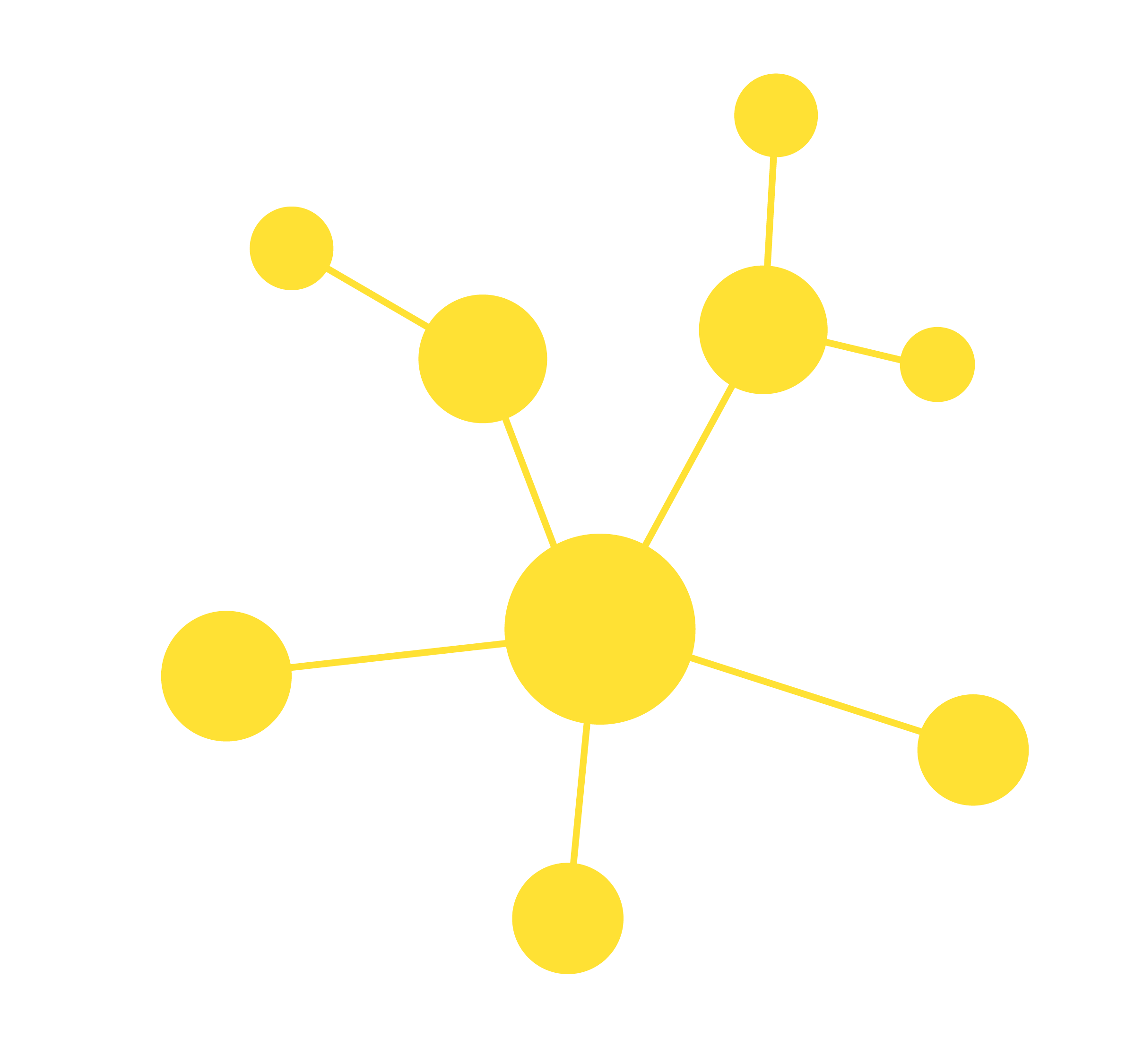 Yellow Molecule on slate background for decoration