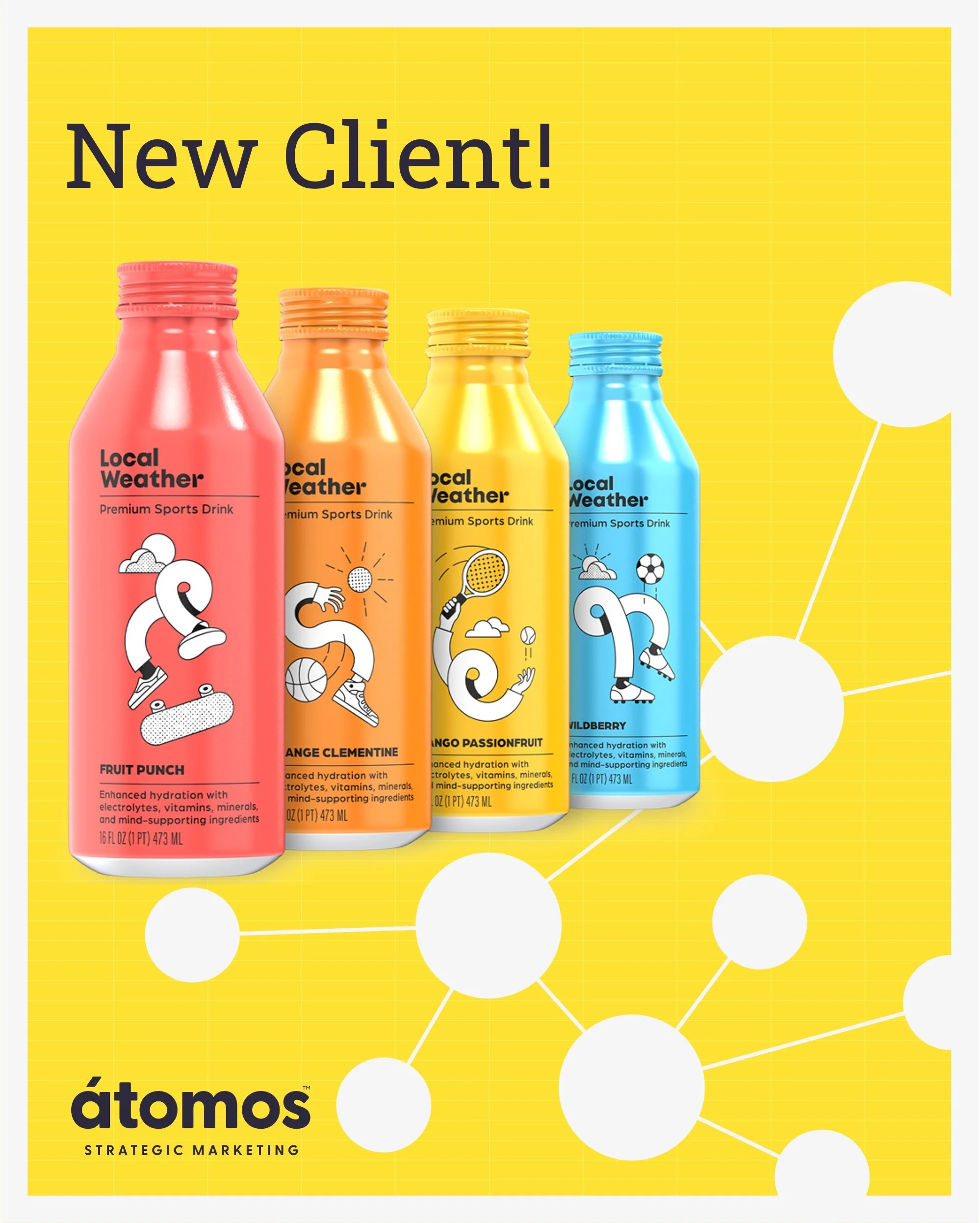 The sports drink aisle just got more interesting.

@localweather is now part of the &aacute;tomos family. 35 calories, real sugar, electrolytes from sea salt and coconut water, in a resealable aluminum bottle.

Rolling out nationally in @wholefoods
T