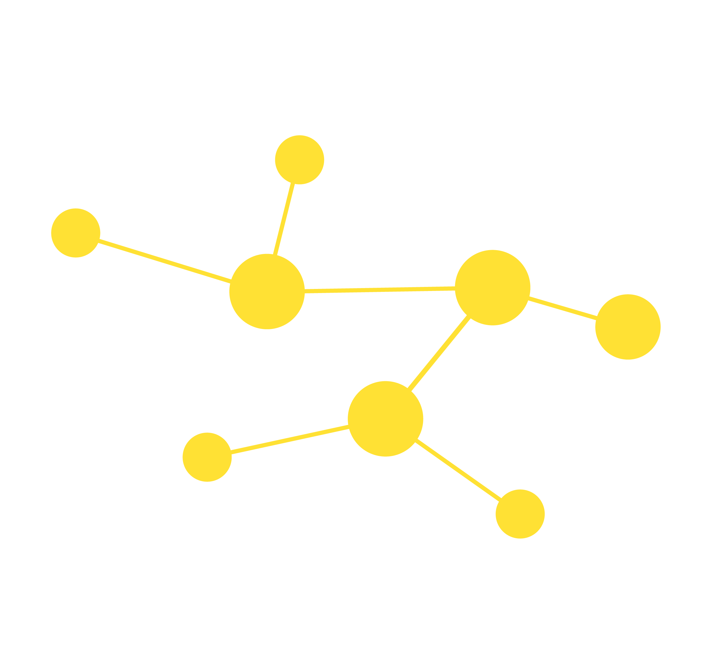 yellow molecule for decoration