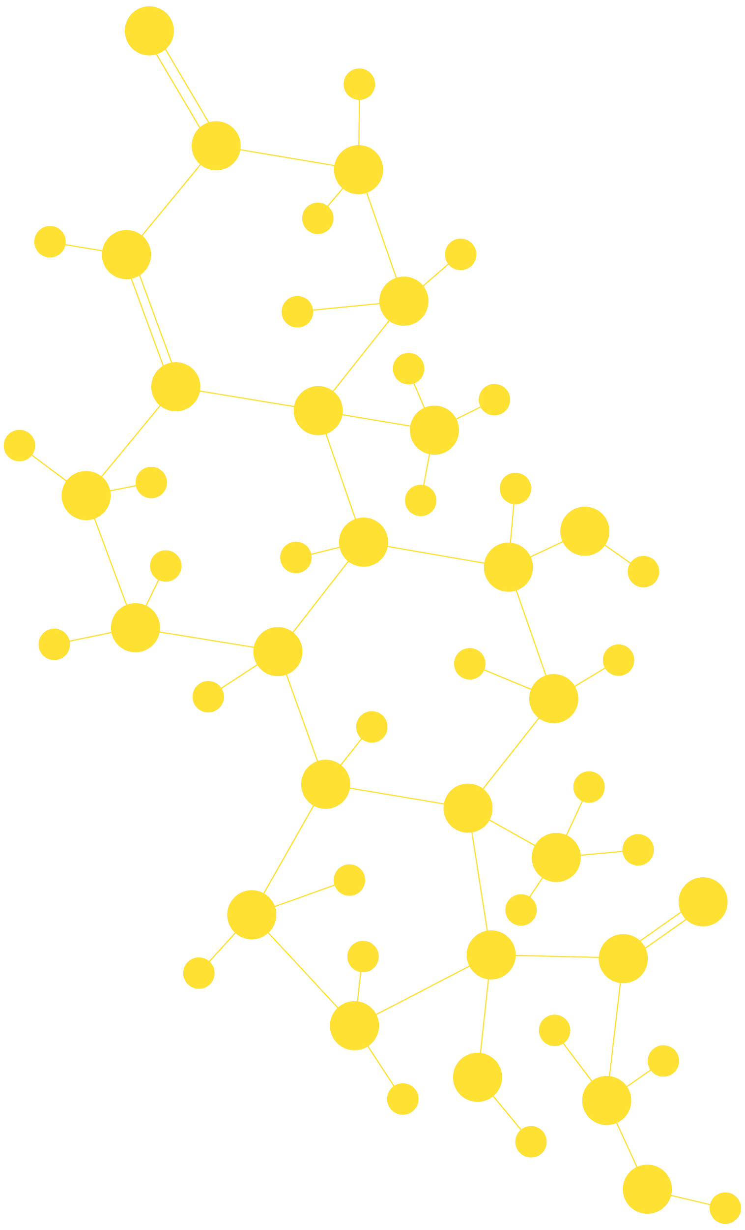 Yellow molecule structure in background for decoration