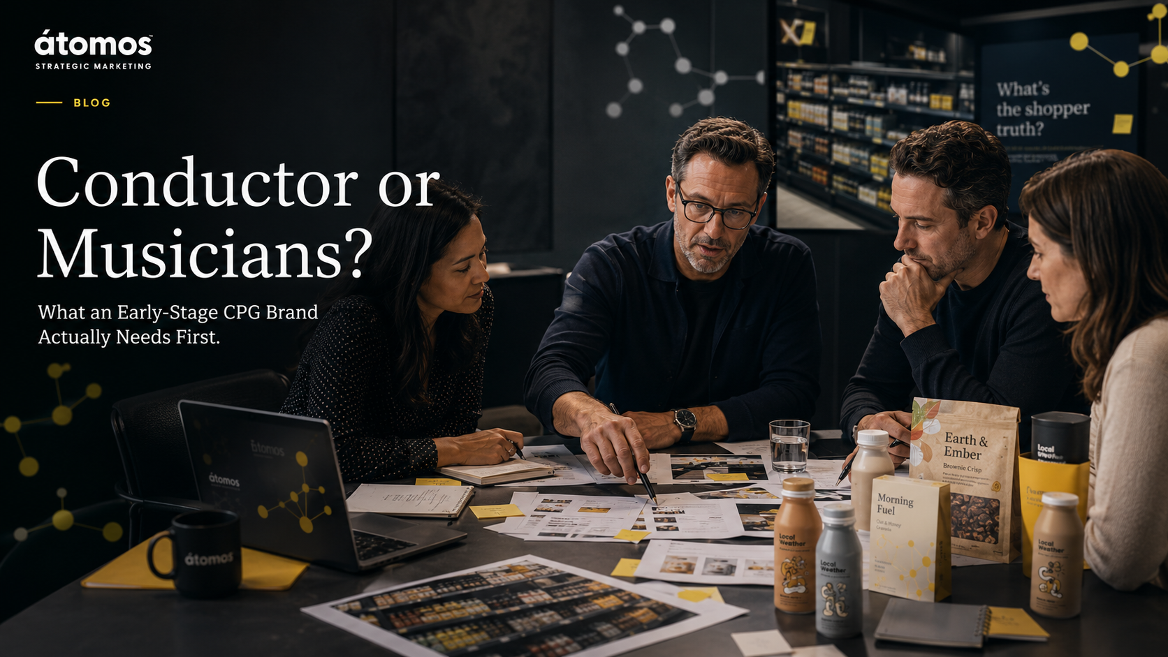 Senior marketing leader guiding an early-stage CPG team through strategy and execution decisions.