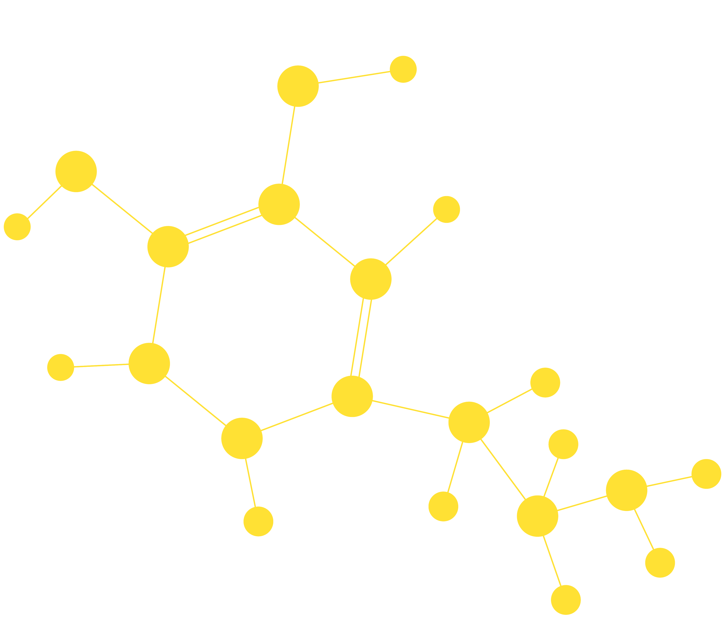 yellow molecule decoration