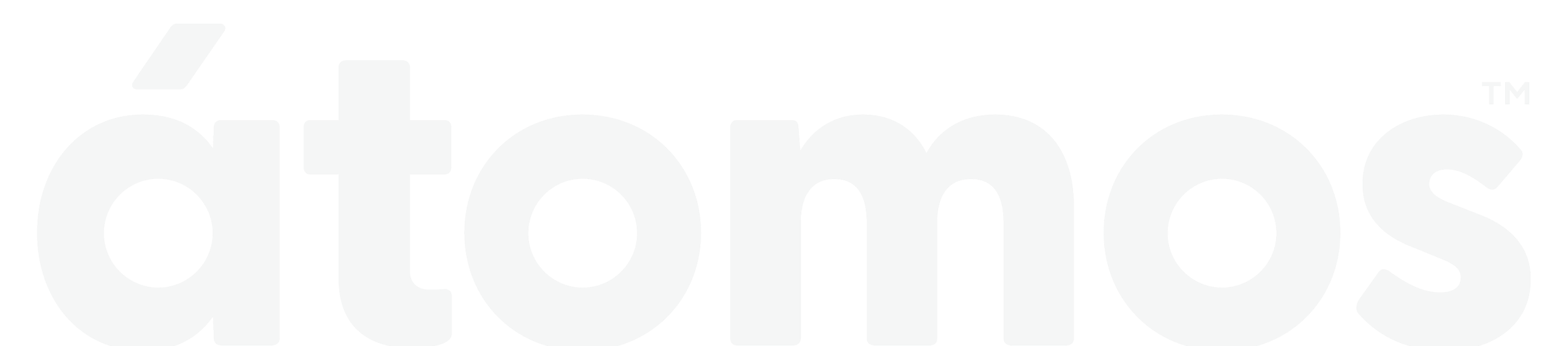 átomos white logo on clear background