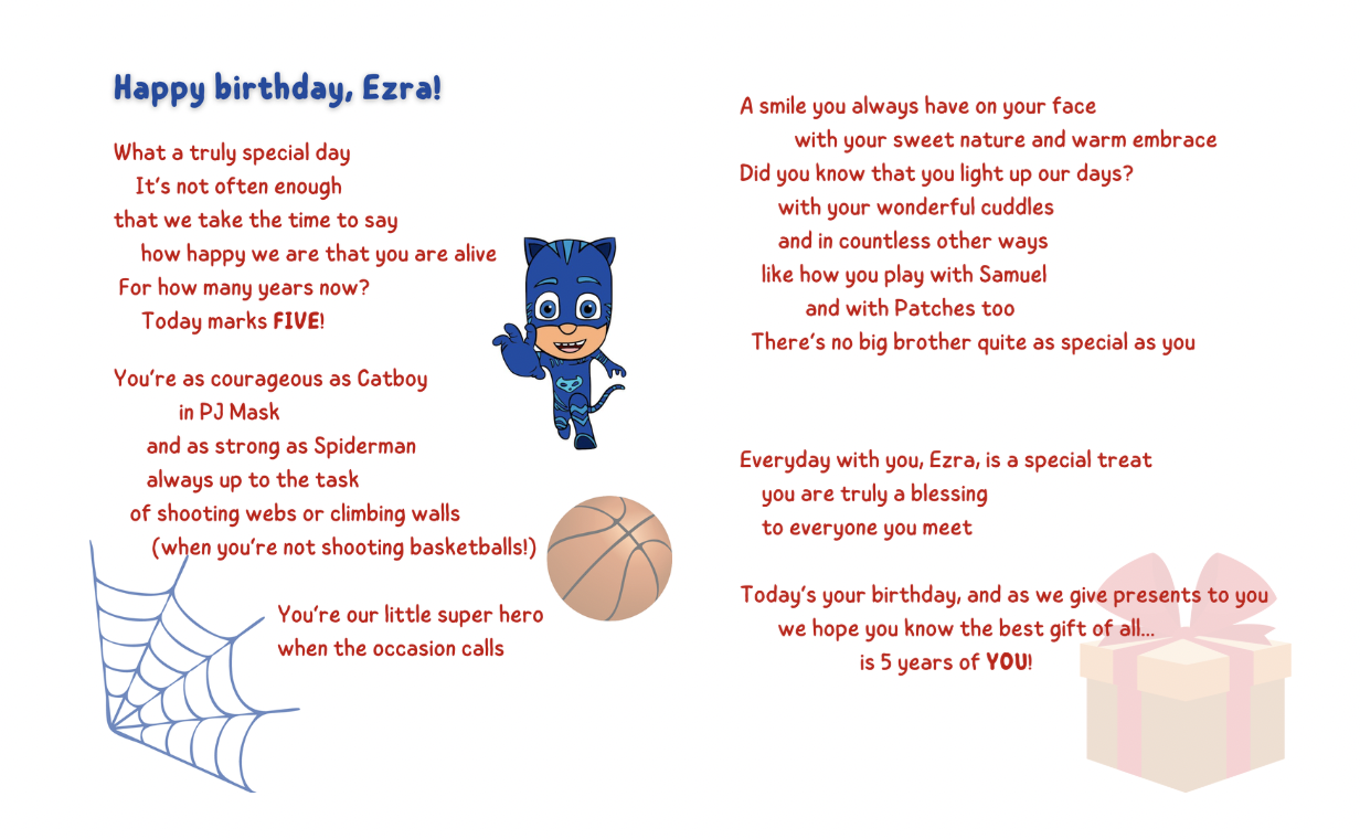 A colorful birthday card with a