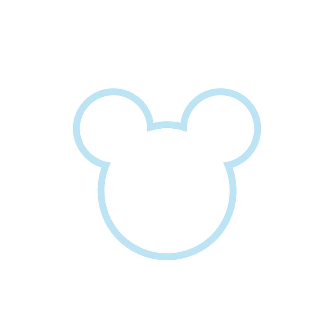 Outline of a bear's head with ears, logo design.