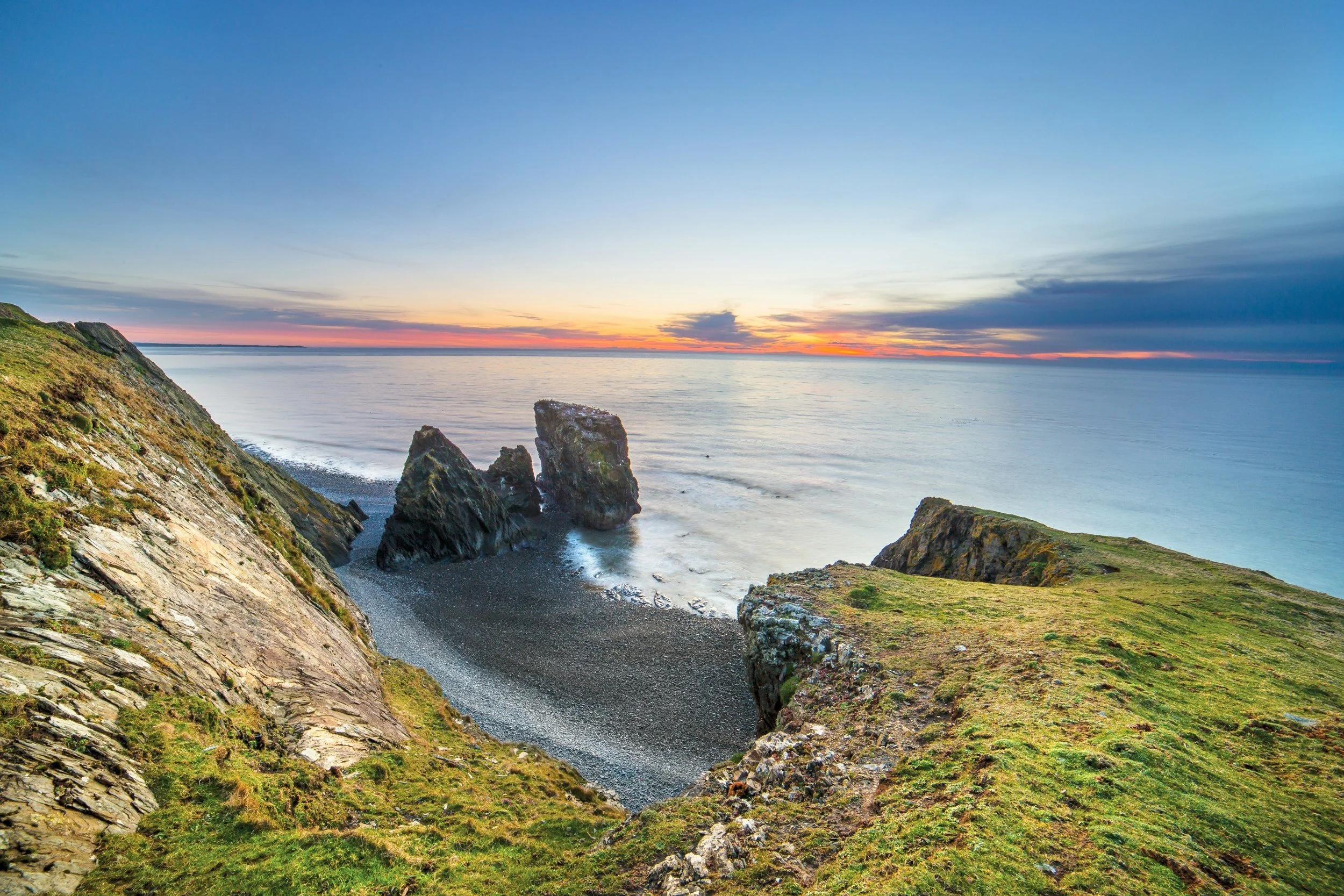 View of  a rocky beach in north wales