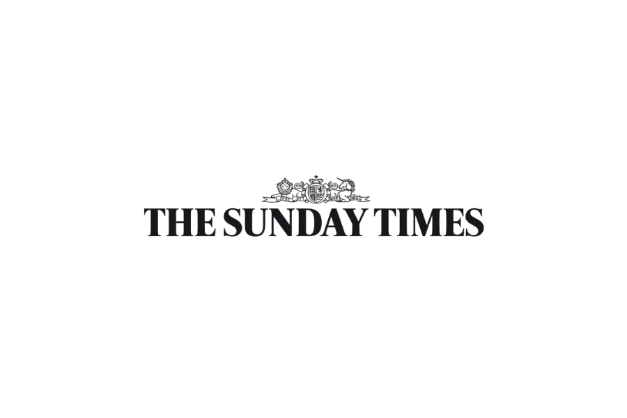 The logo of The Sunday Times newspaper, featuring a crown above the publication's name.