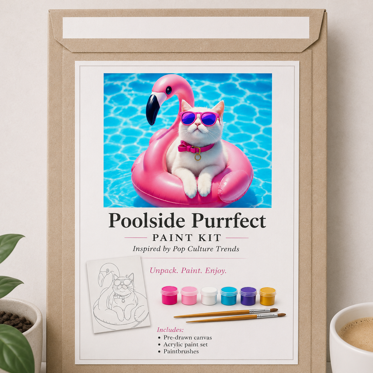 Poolside Purrfect– Paint Kit- Summer Collection