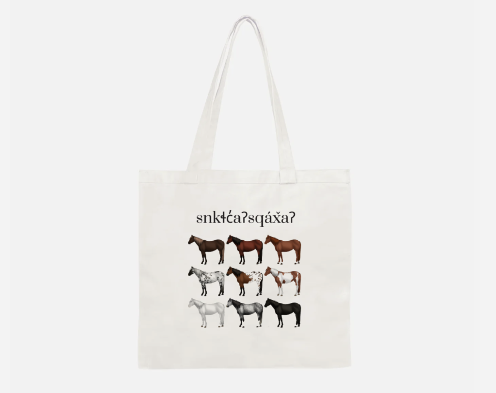 snkɬc̓aʔsqáx̌aʔ - Horse Tote