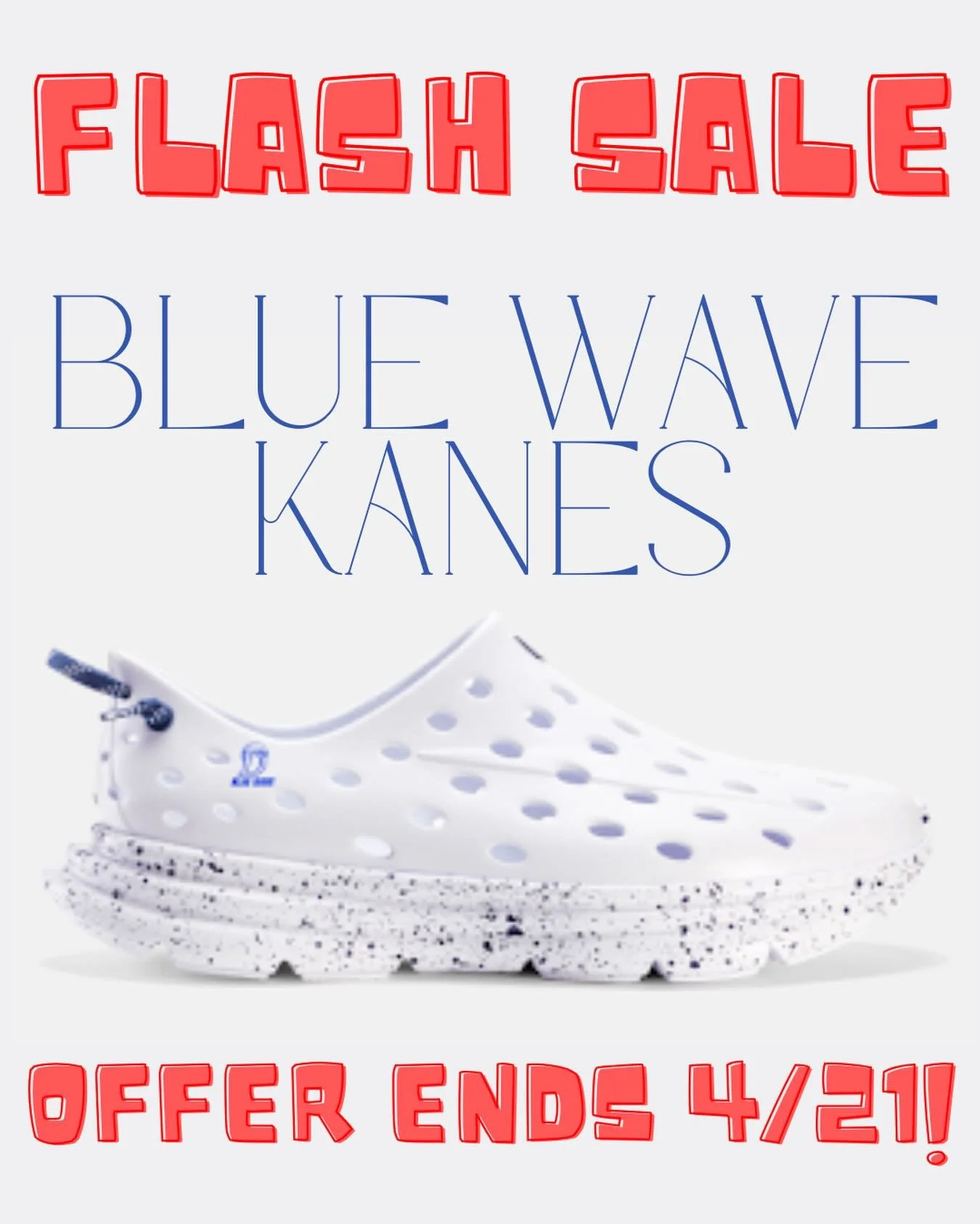 🌊👟 BLUE WAVE KANES ARE BACK 👟🌊
Due to popular demand, our FLASH SALE is officially live!

🚨 LAST chance to grab your custom Blue Wave Kanes this year
⏰ Sale ends 4/21 at midnight
🛒 Link in bio to shop

Expected delivery: early May 💙