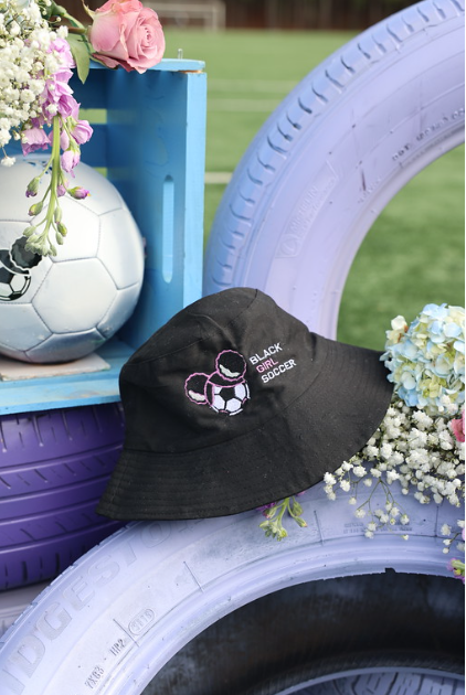 Black Girl Soccer Bucket Hat
