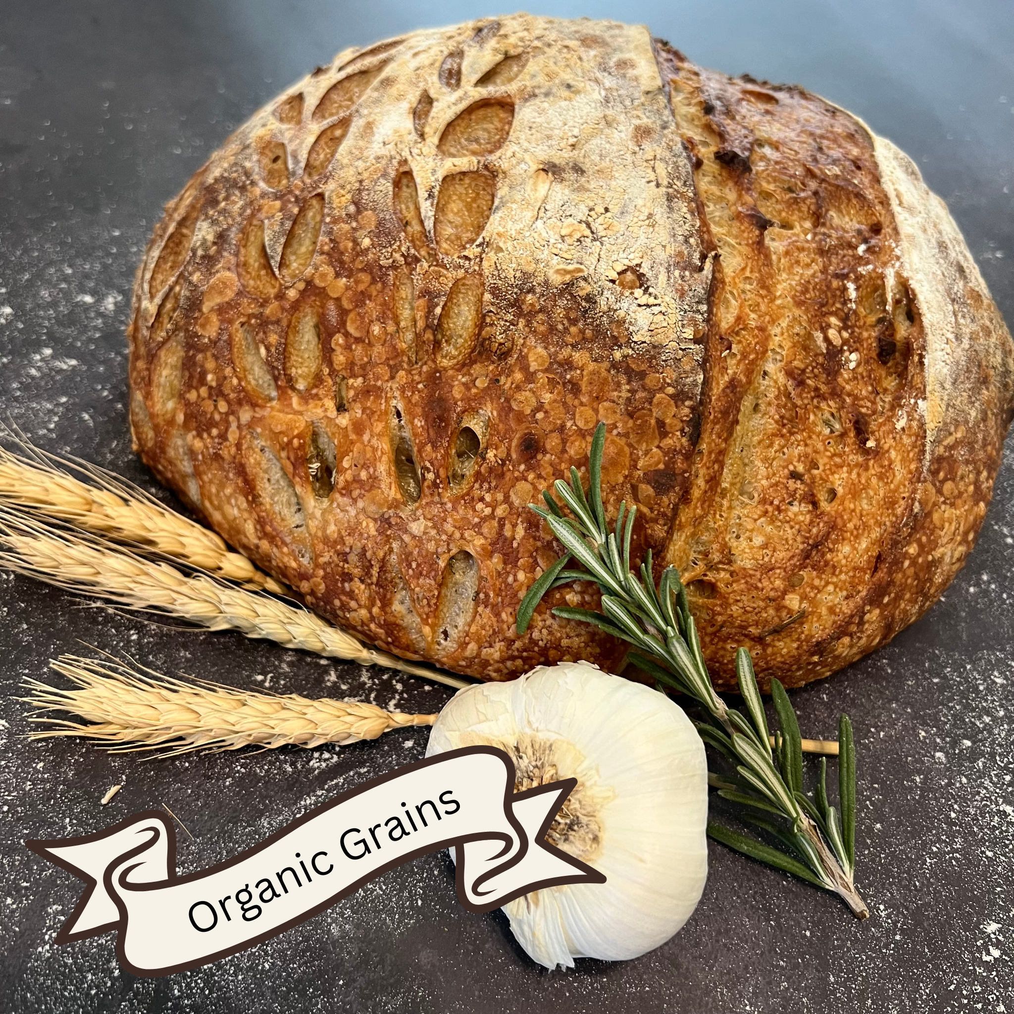 Roasted Garlic & Herb Sourdough Bread