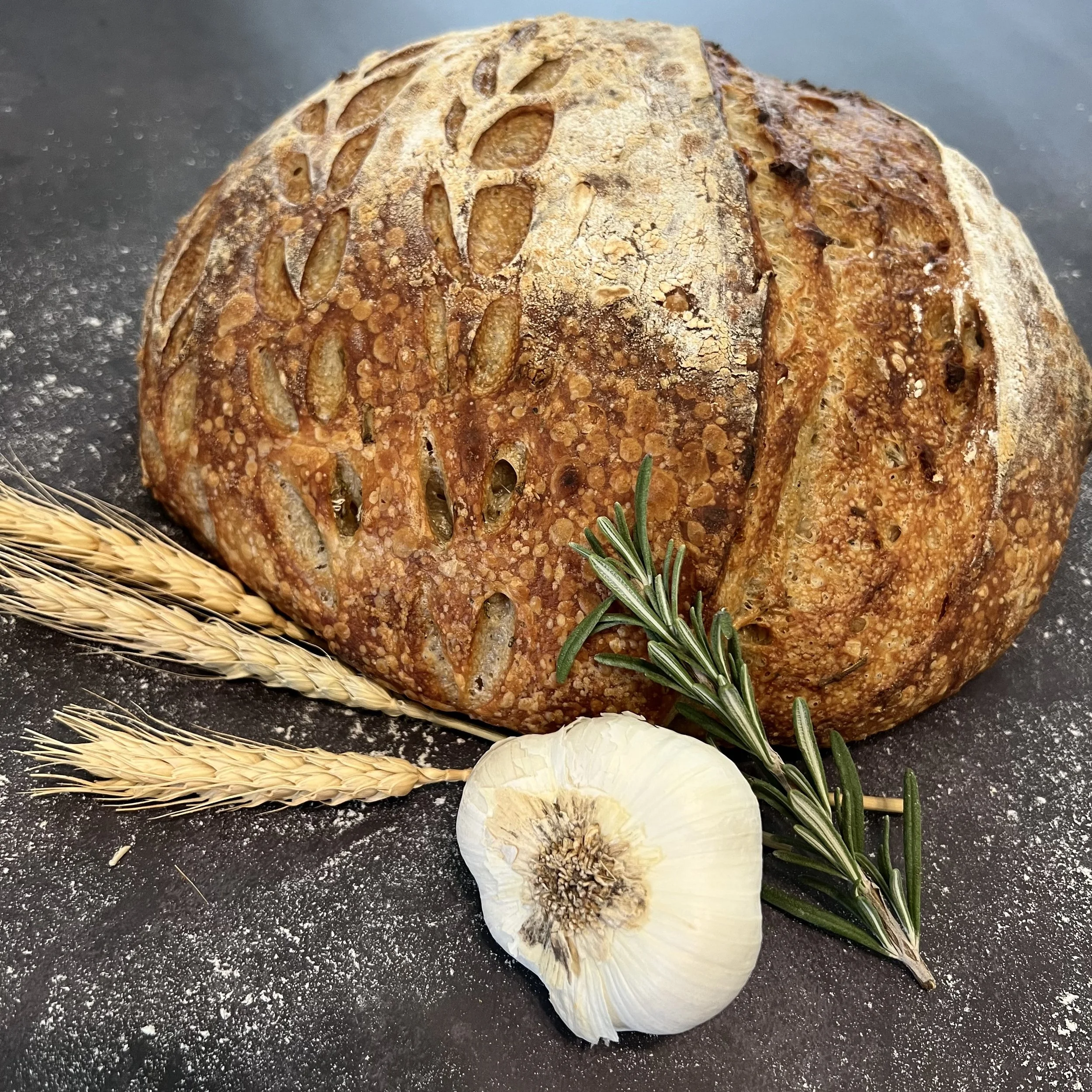 Roasted Garlic & Herb Sourdough Bread