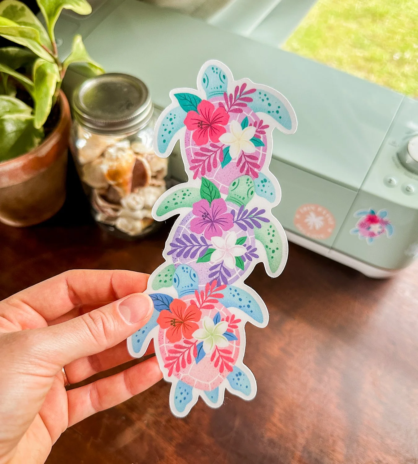 Tropicolor Turtle Bookmark