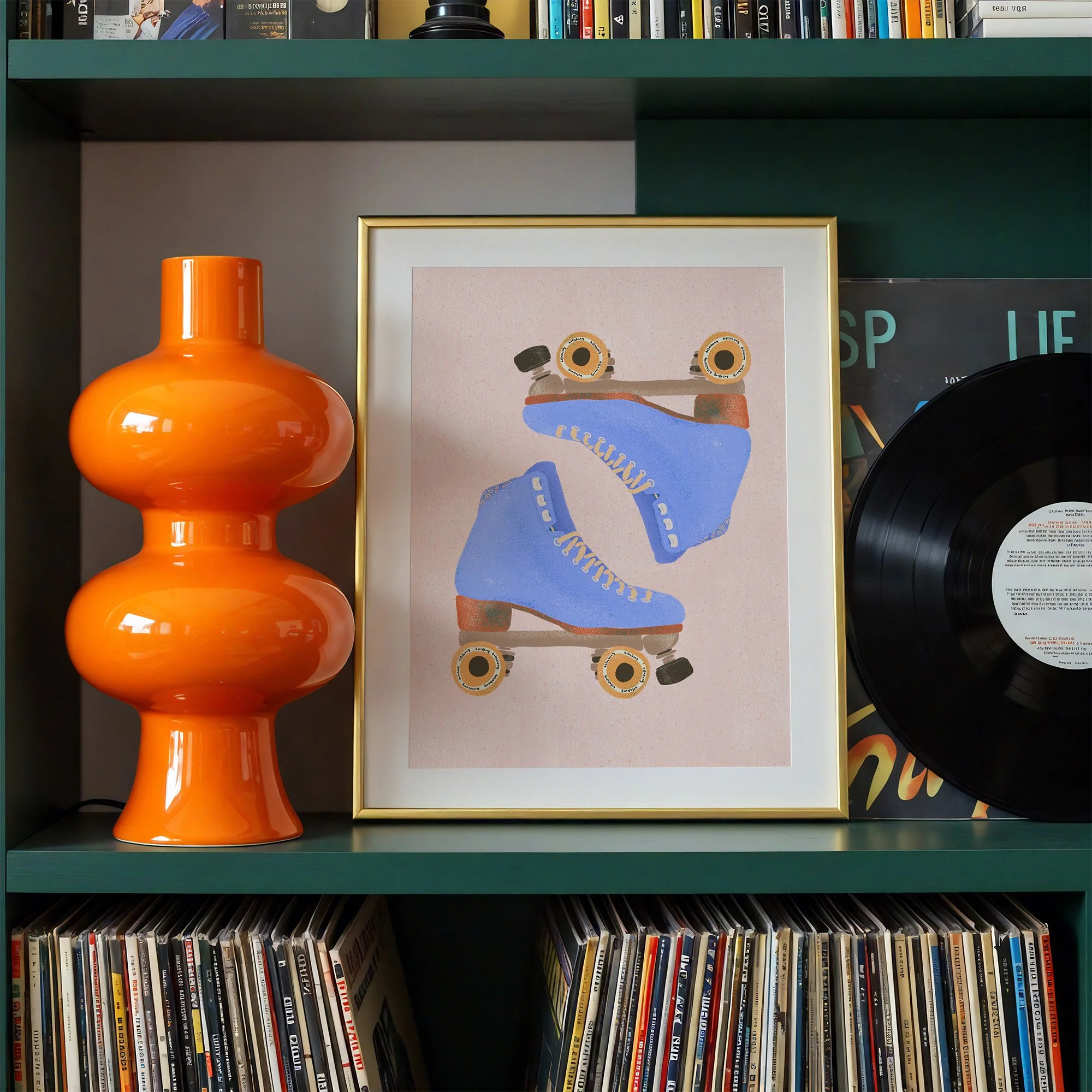 Retro Roller Skates Art Print