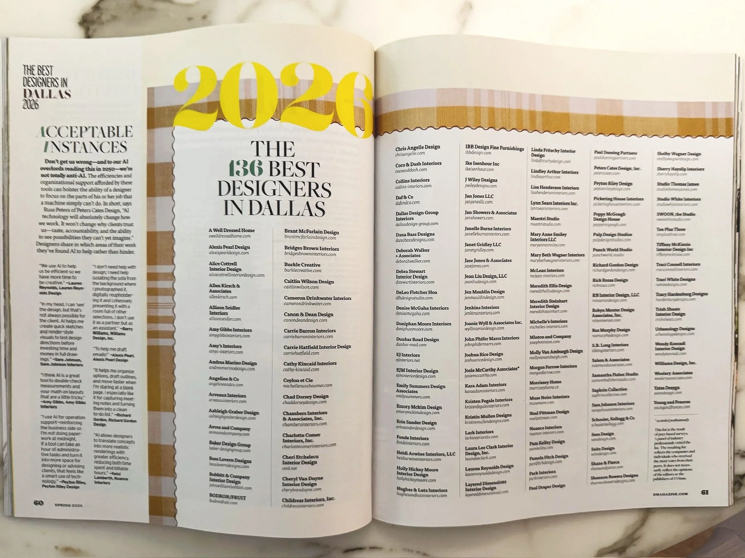 2026  D Home Magazine best Designers List