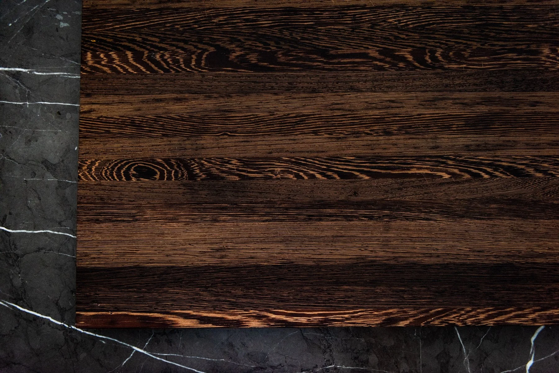 graphite grey marble with wenge cutting board