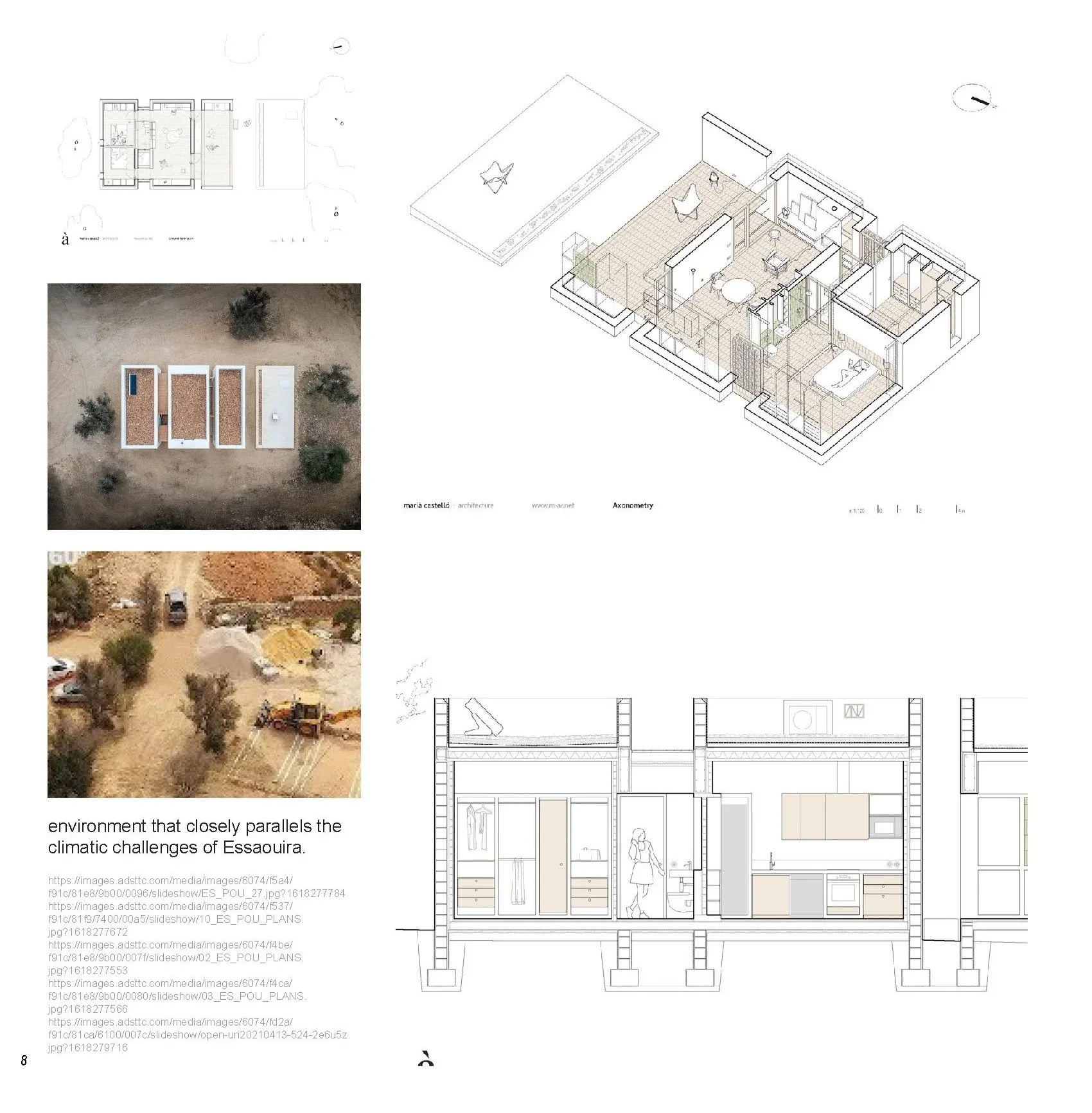 Es Pou House precedent demonstrating the use of ceramic and masonry construction as thermal mass, informing material strategies that stabilize interior temperatures through heat absorption and delayed release.