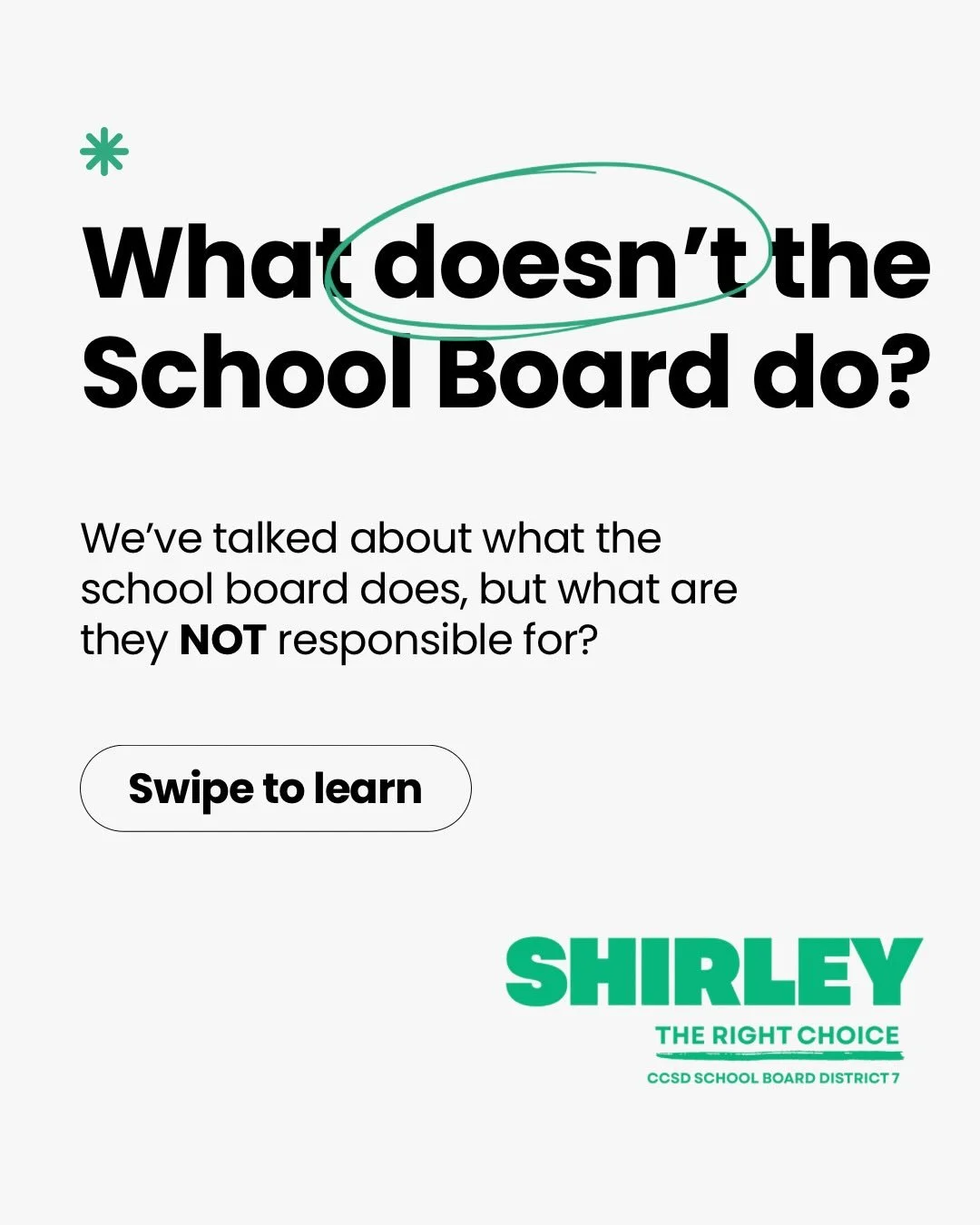 Knowing what the school board doesn&rsquo;t do is almost as important as knowing what we do! Did any of these surprise you?

✏️ This May, vote Adam Shirley for School Board District 7. Shirley, the right choice!