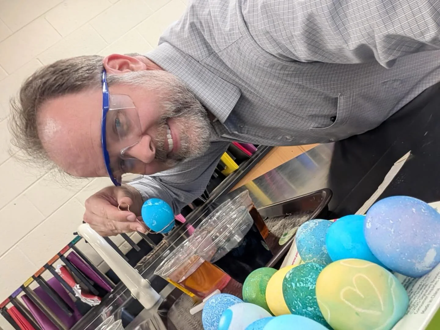 In Adam Shirley&rsquo;s class, even dyeing eggs is a science lesson.

What looks like holiday fun is actually a chemical reaction between acetic acid and calcium carbonate &mdash; and watching students make that connection is exactly why I&rsquo;ve s