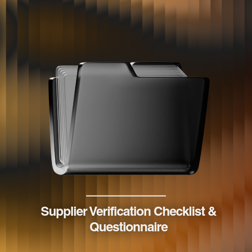 Supplier Verification Checklist & Questionnaire