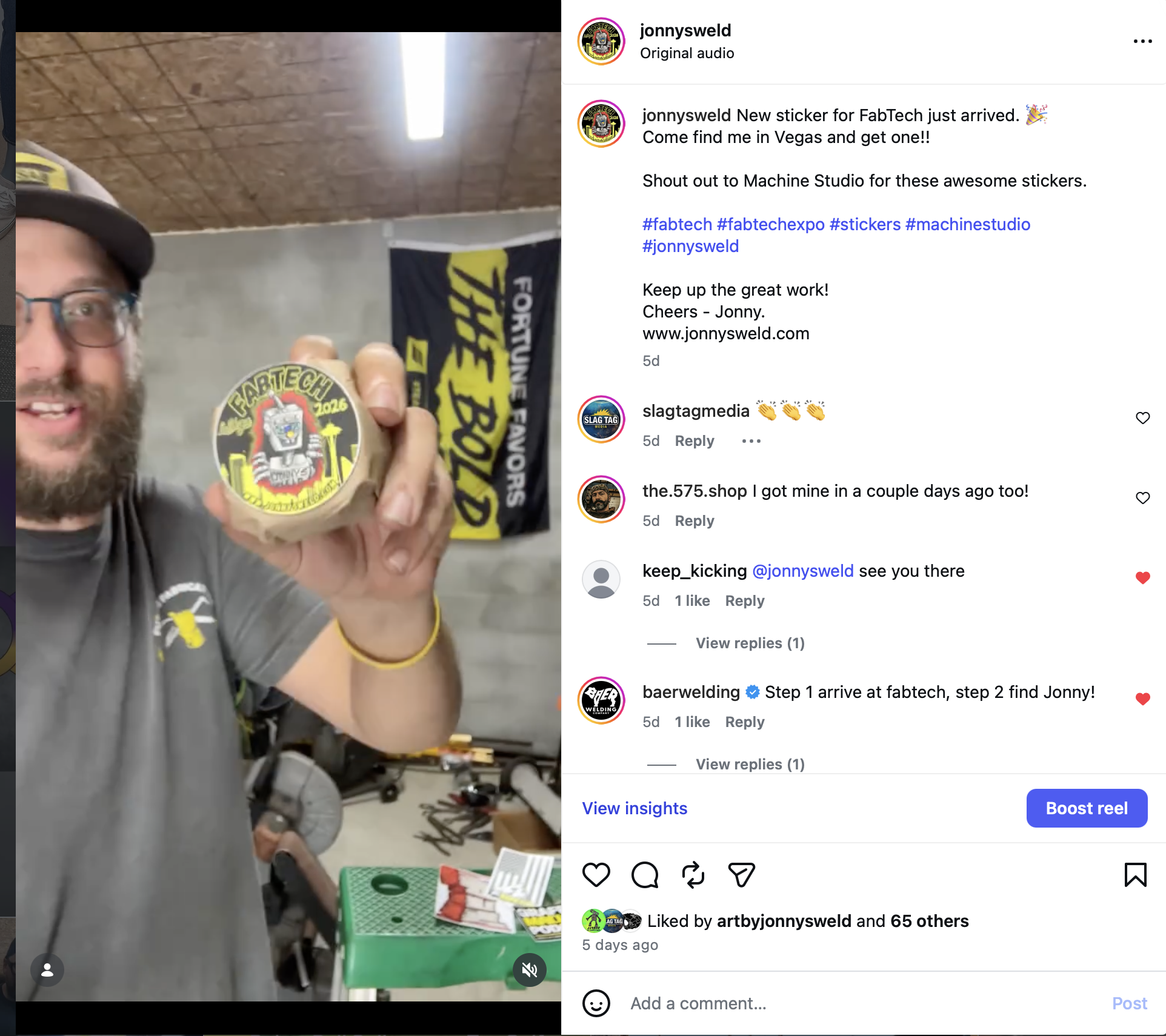 New Short Video For Jonnysweld’s New Sticker For FabTech Expo