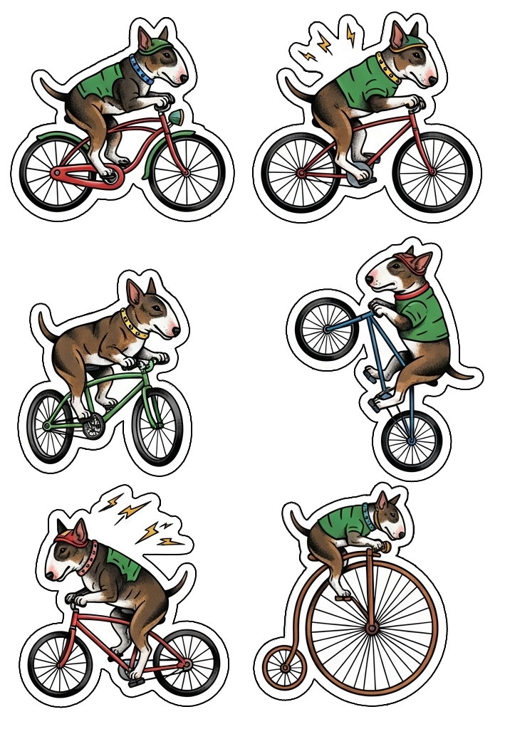 Bicycling Bull Terriers