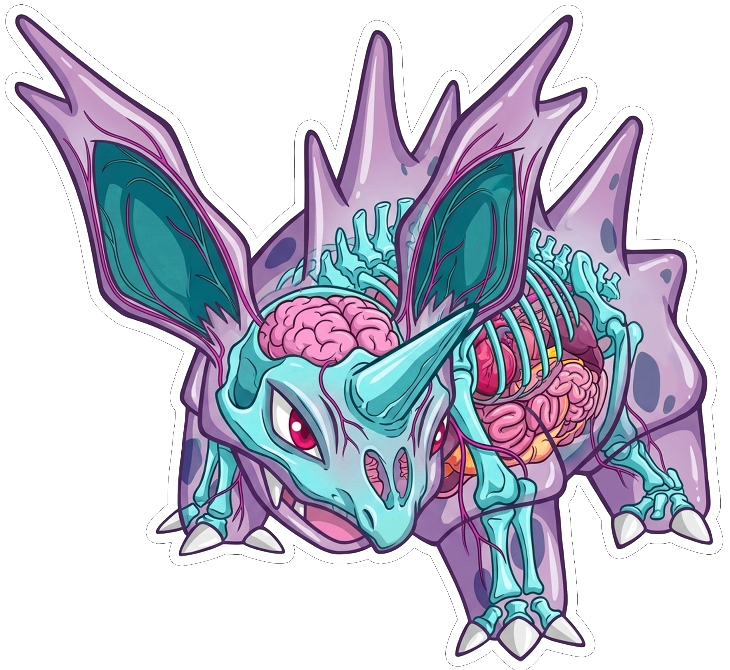 2 Inch Diaphonized Pokemon Anatomy Stickers