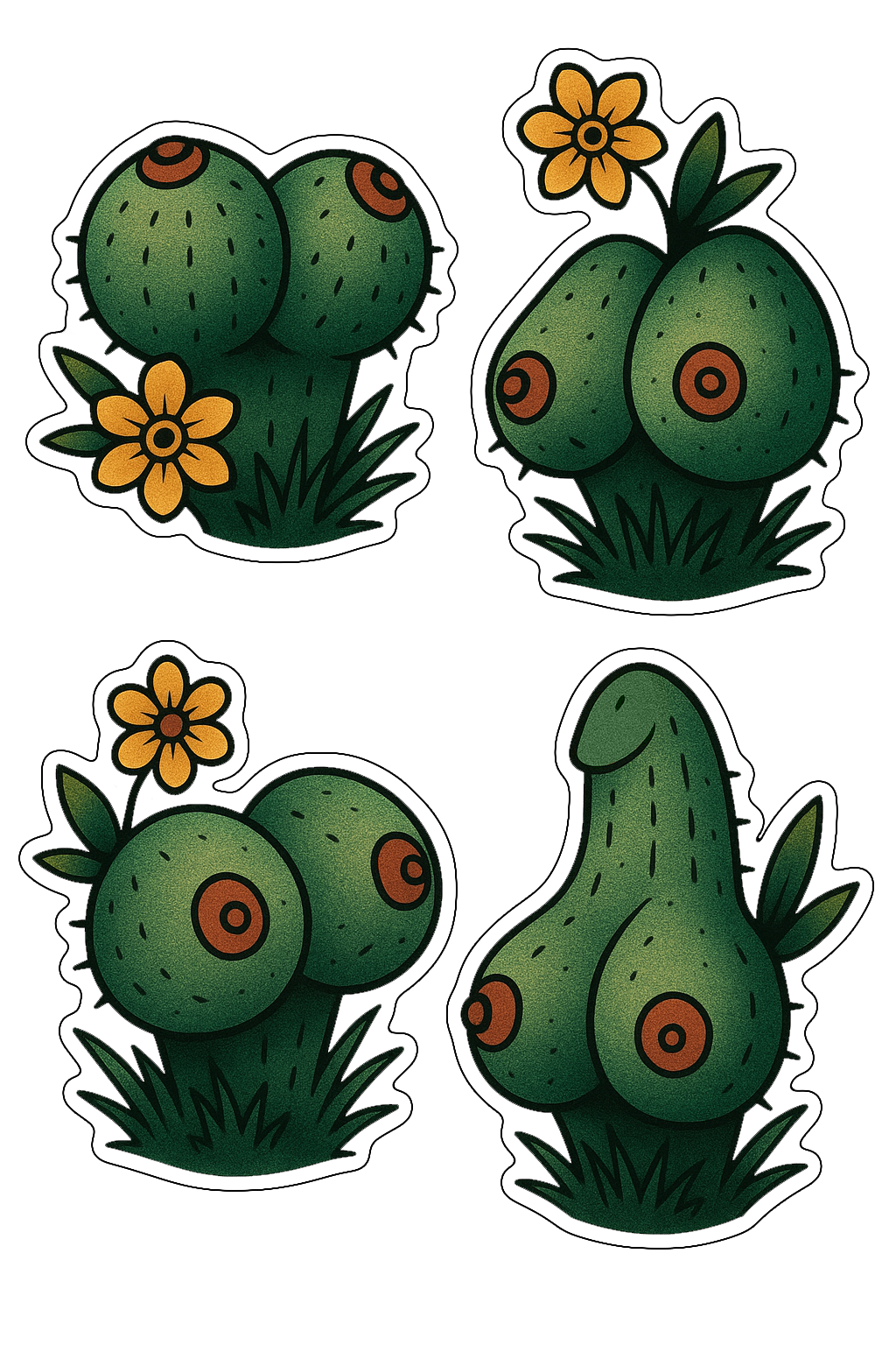 Naughty Cactus Stickers
