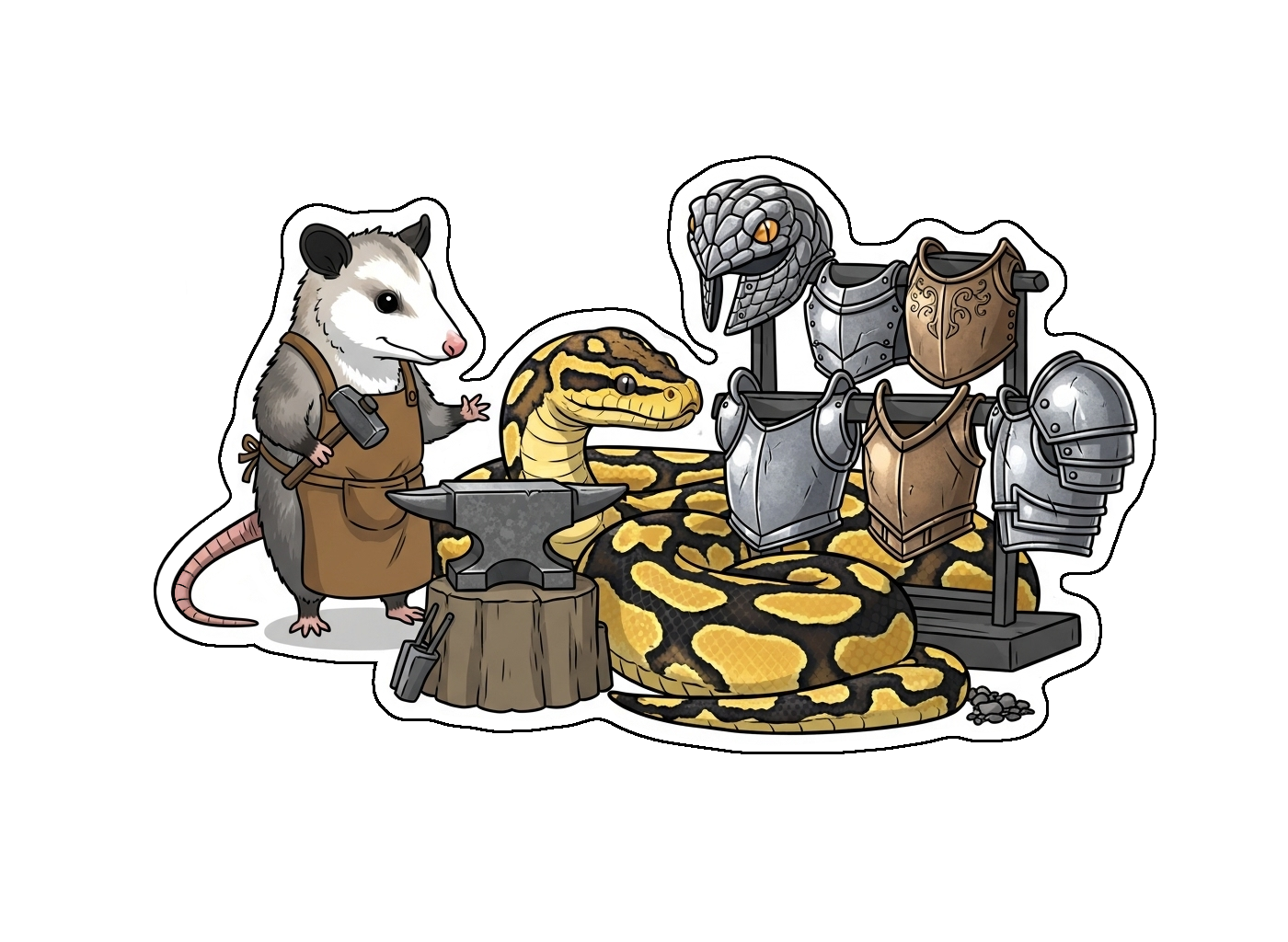 Battle Ball Python Sticker