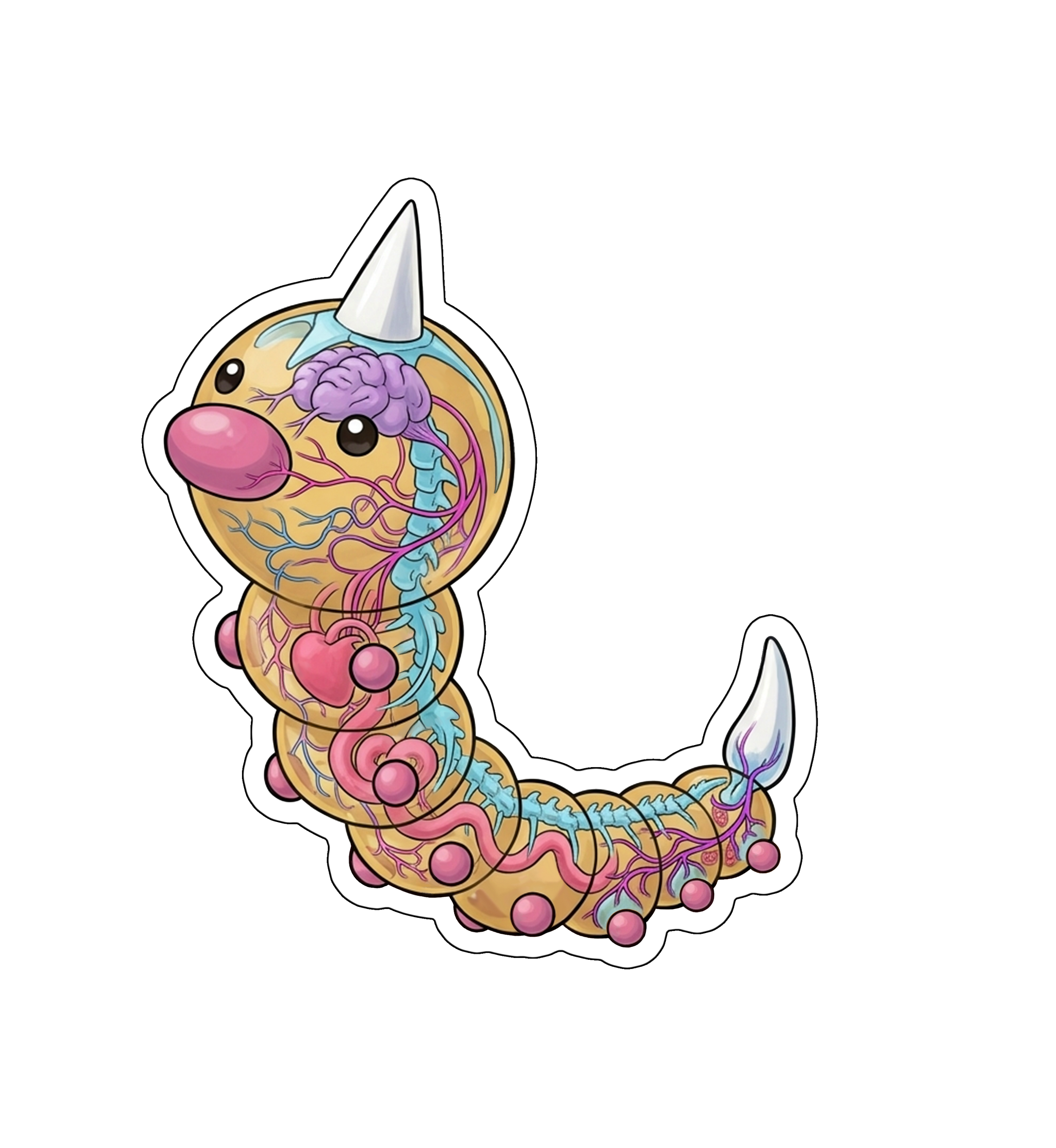2 Inch Diaphonized Pokemon Anatomy Stickers