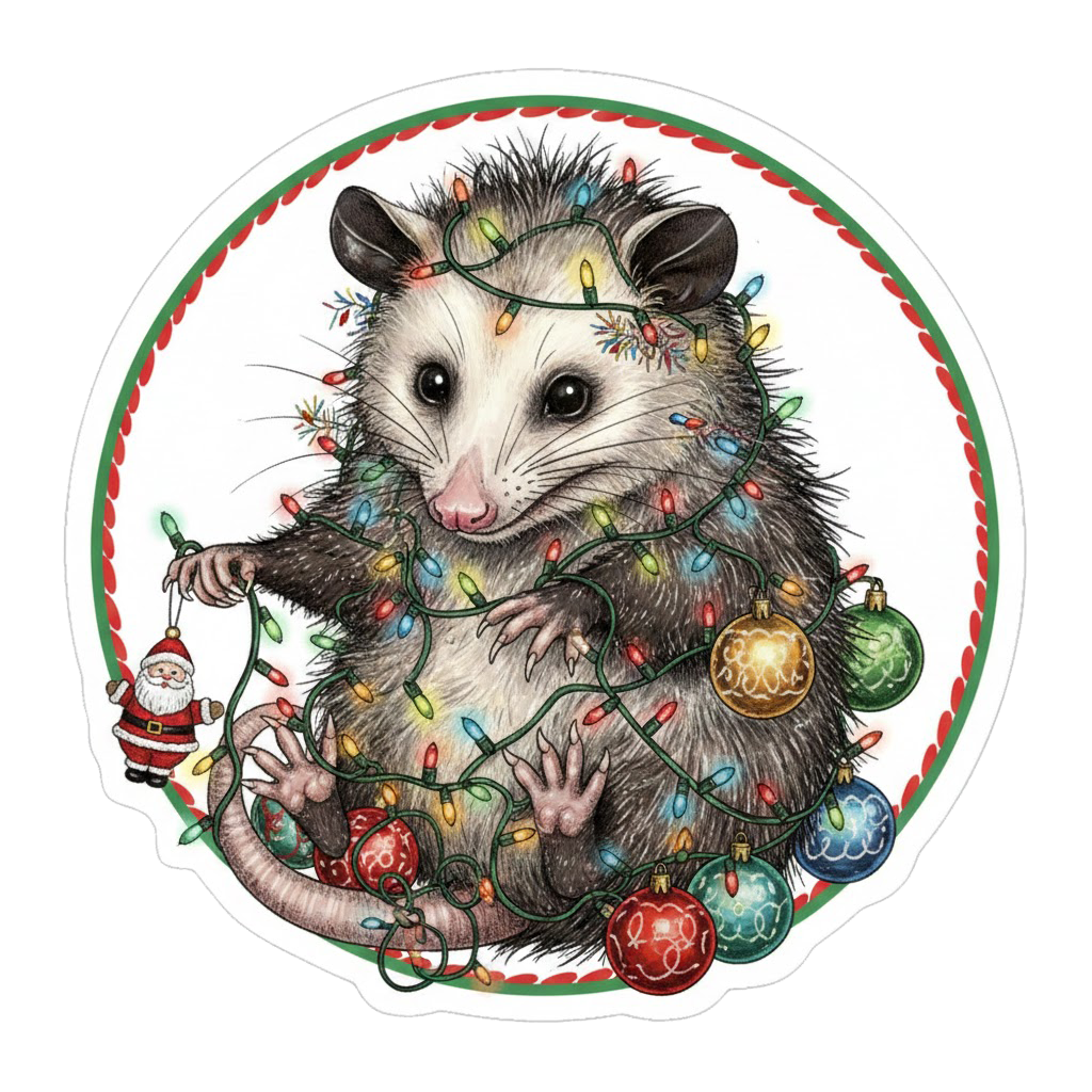 The Christmas Possum Fiend Sticker