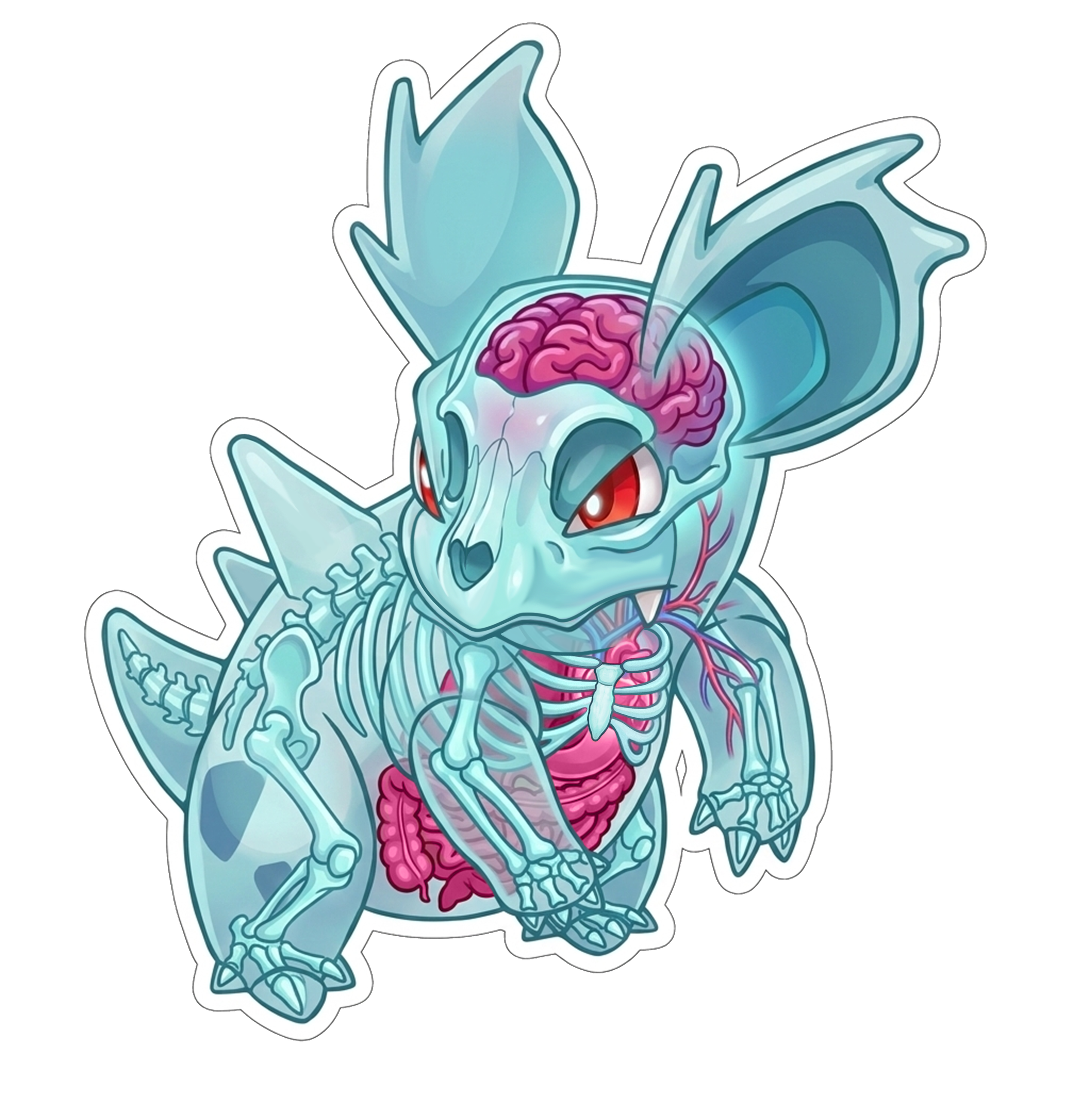 2 Inch Diaphonized Pokemon Anatomy Stickers