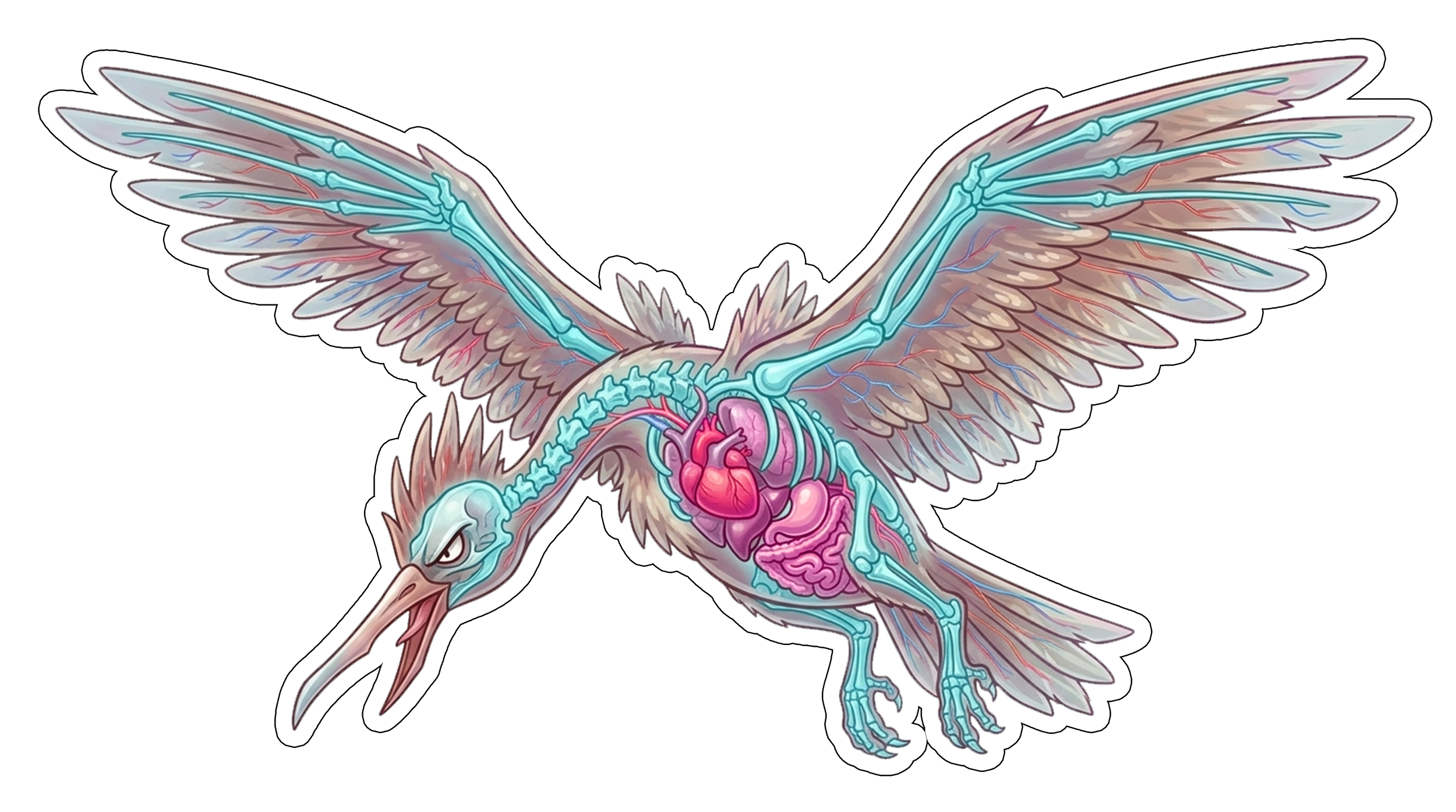 2 Inch Diaphonized Pokemon Anatomy Stickers
