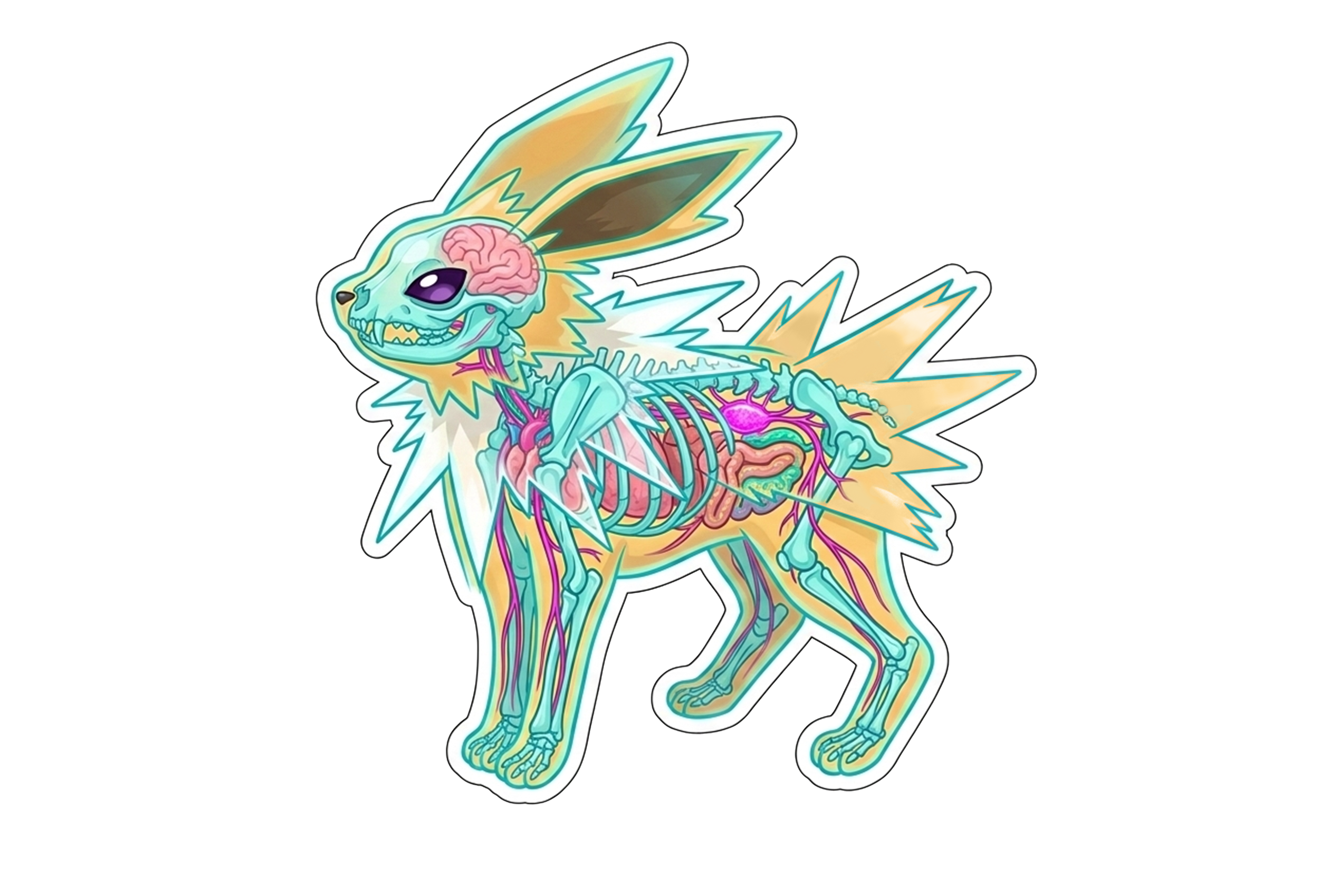 2 Inch Diaphonized Pokemon Anatomy Stickers
