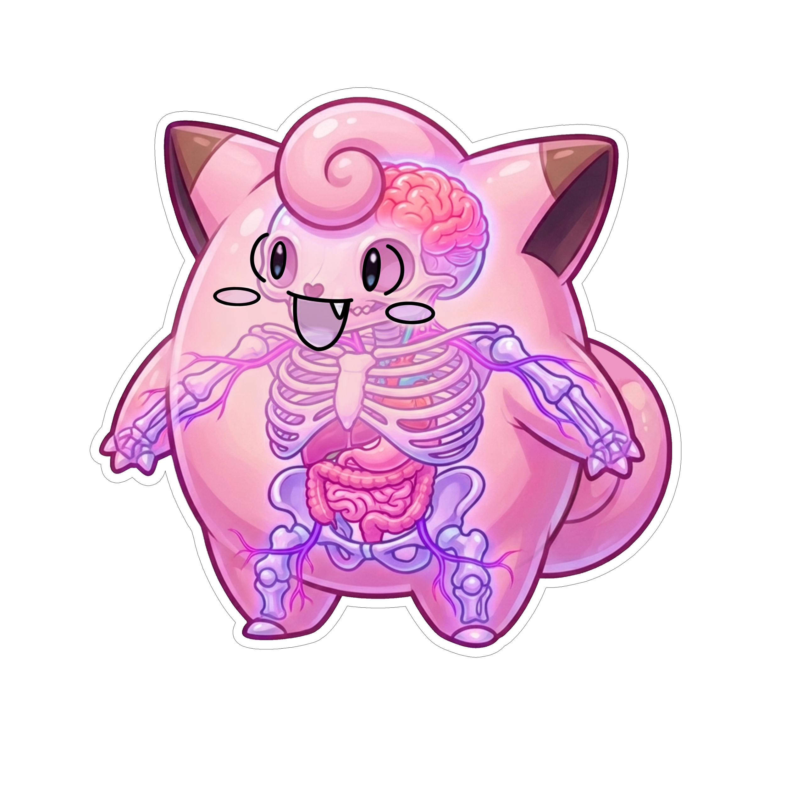2 Inch Diaphonized Pokemon Anatomy Stickers