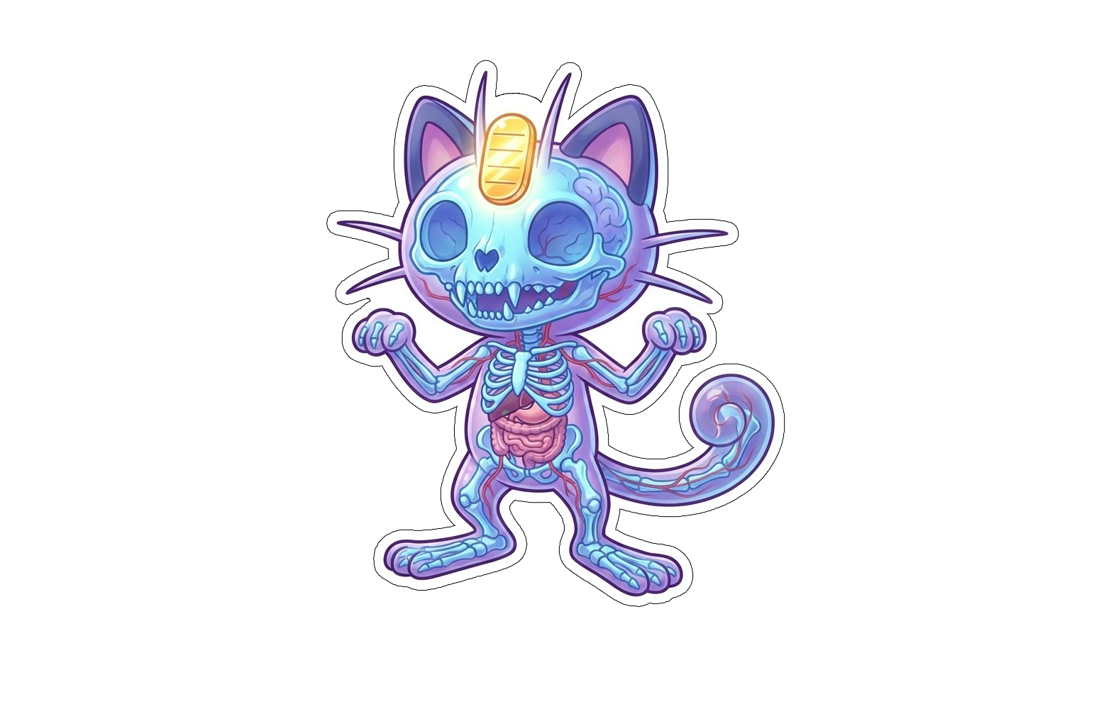 Meowth Diaphonized Anatomy Sticker
