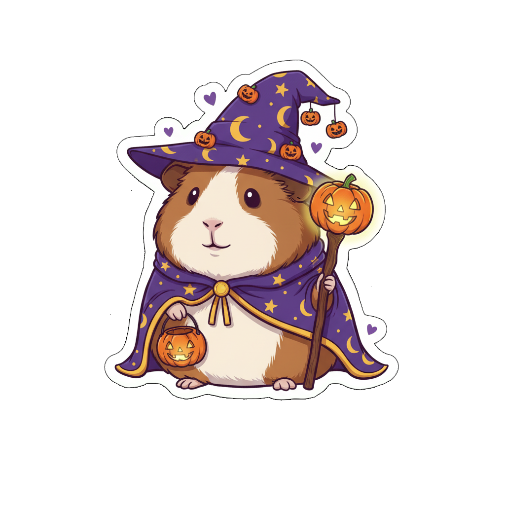Guinea Pig Wizard Sticker