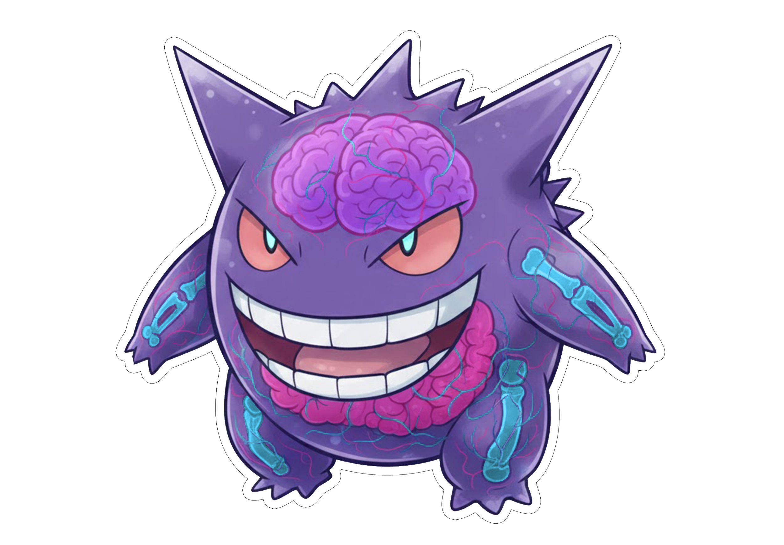 2 Inch Diaphonized Pokemon Anatomy Stickers