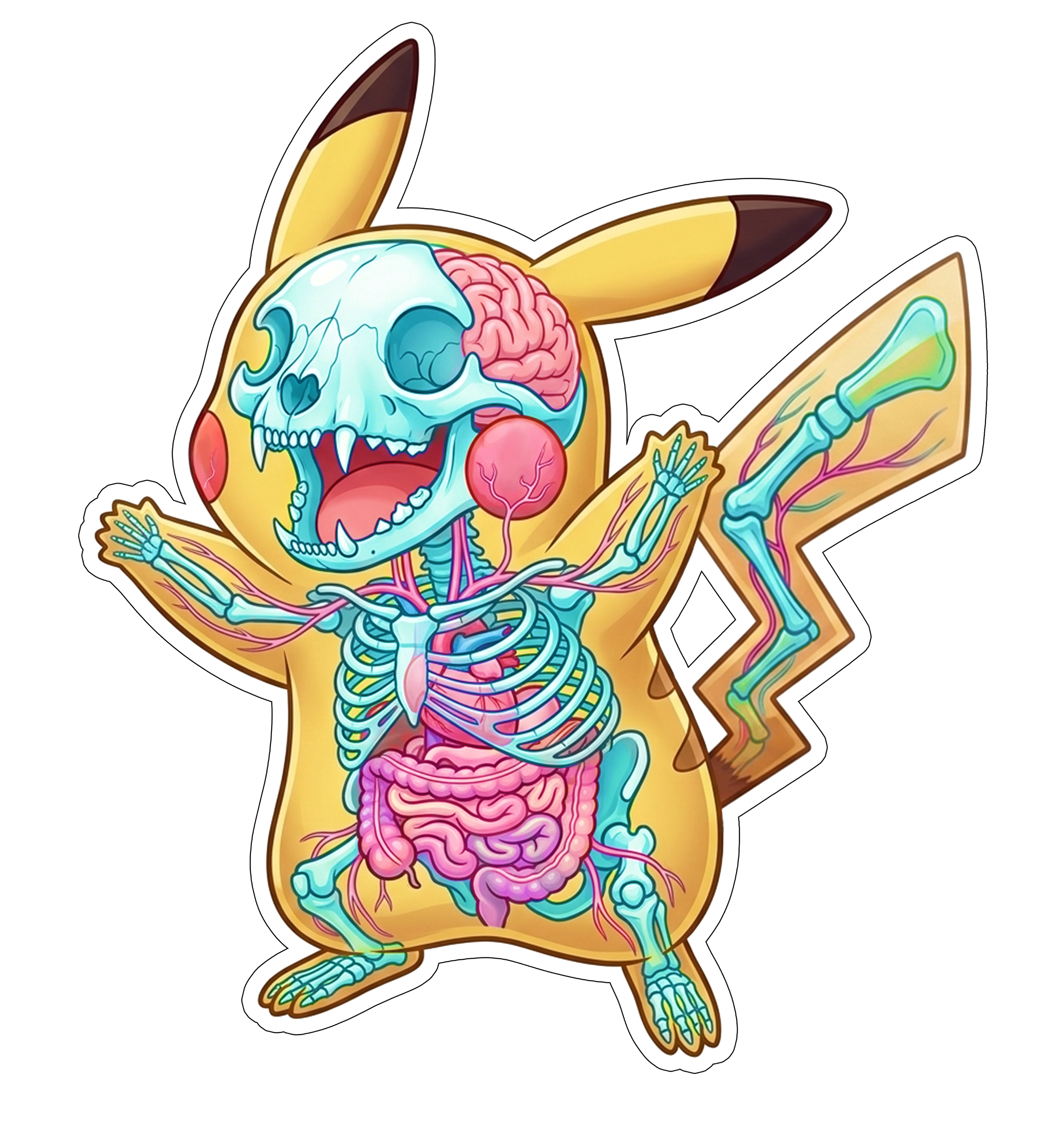 2 Inch Diaphonized Pokemon Anatomy Stickers