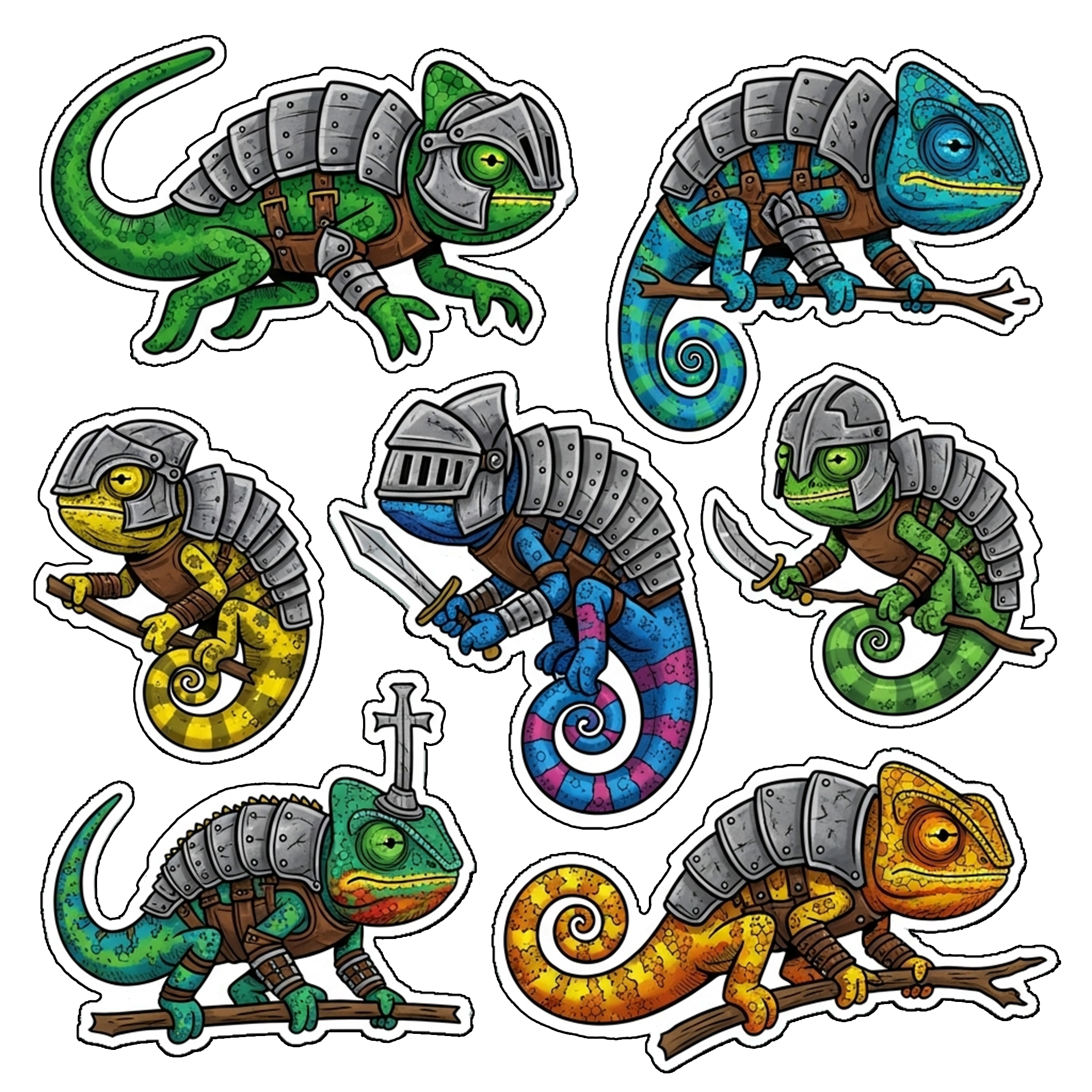 Chameleon Knight Stickers