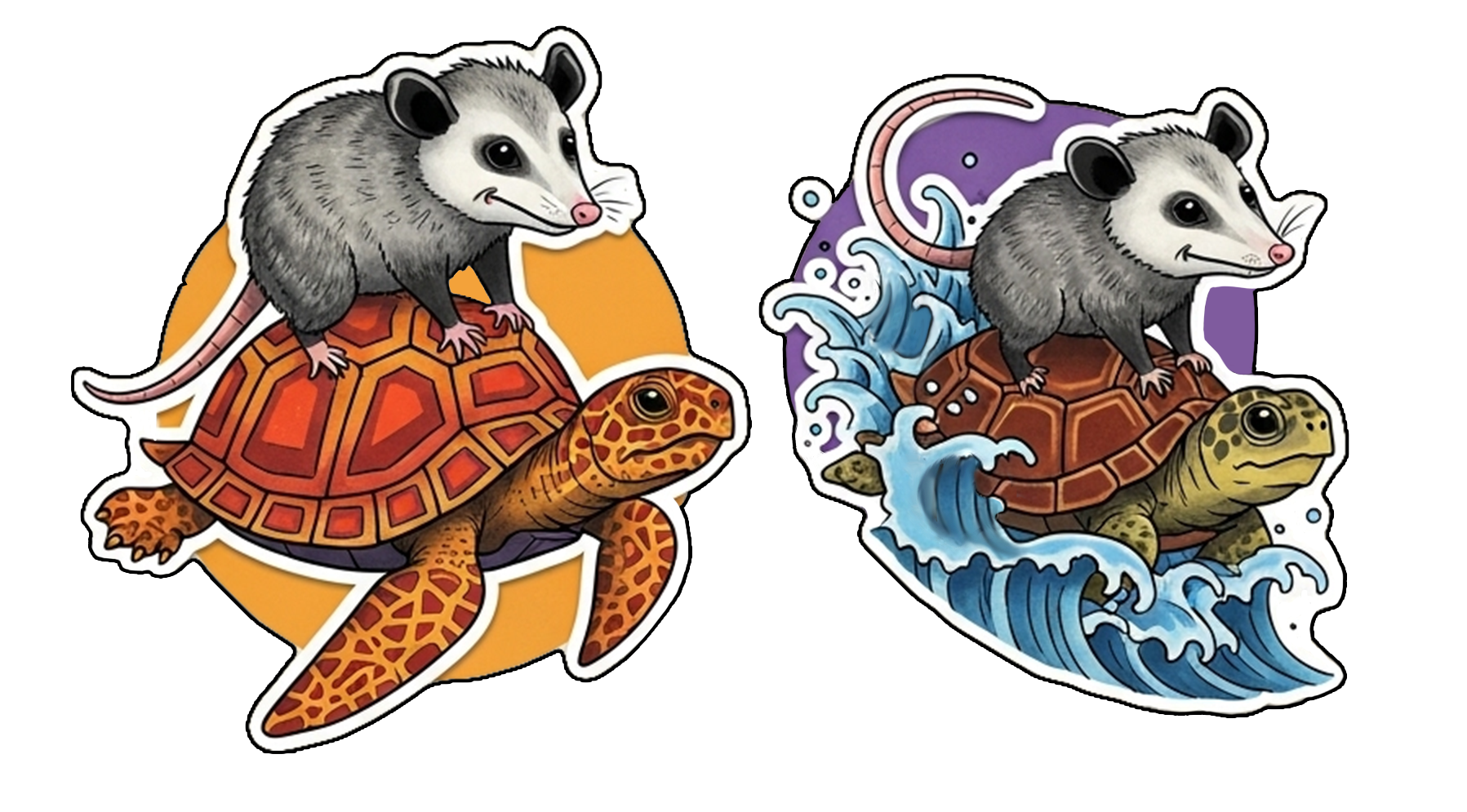 Possums on Sea Turtles