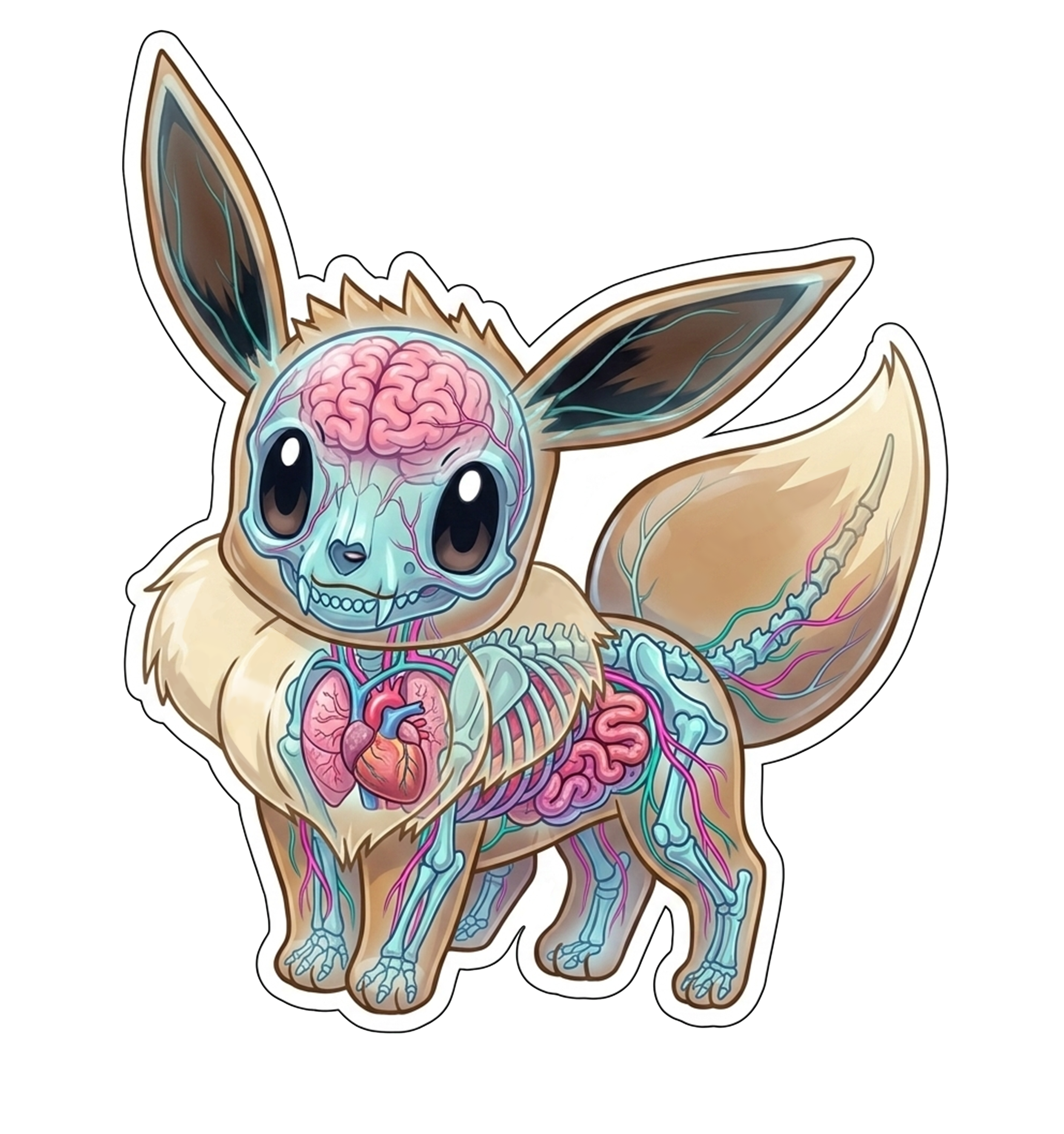 2 Inch Diaphonized Pokemon Anatomy Stickers