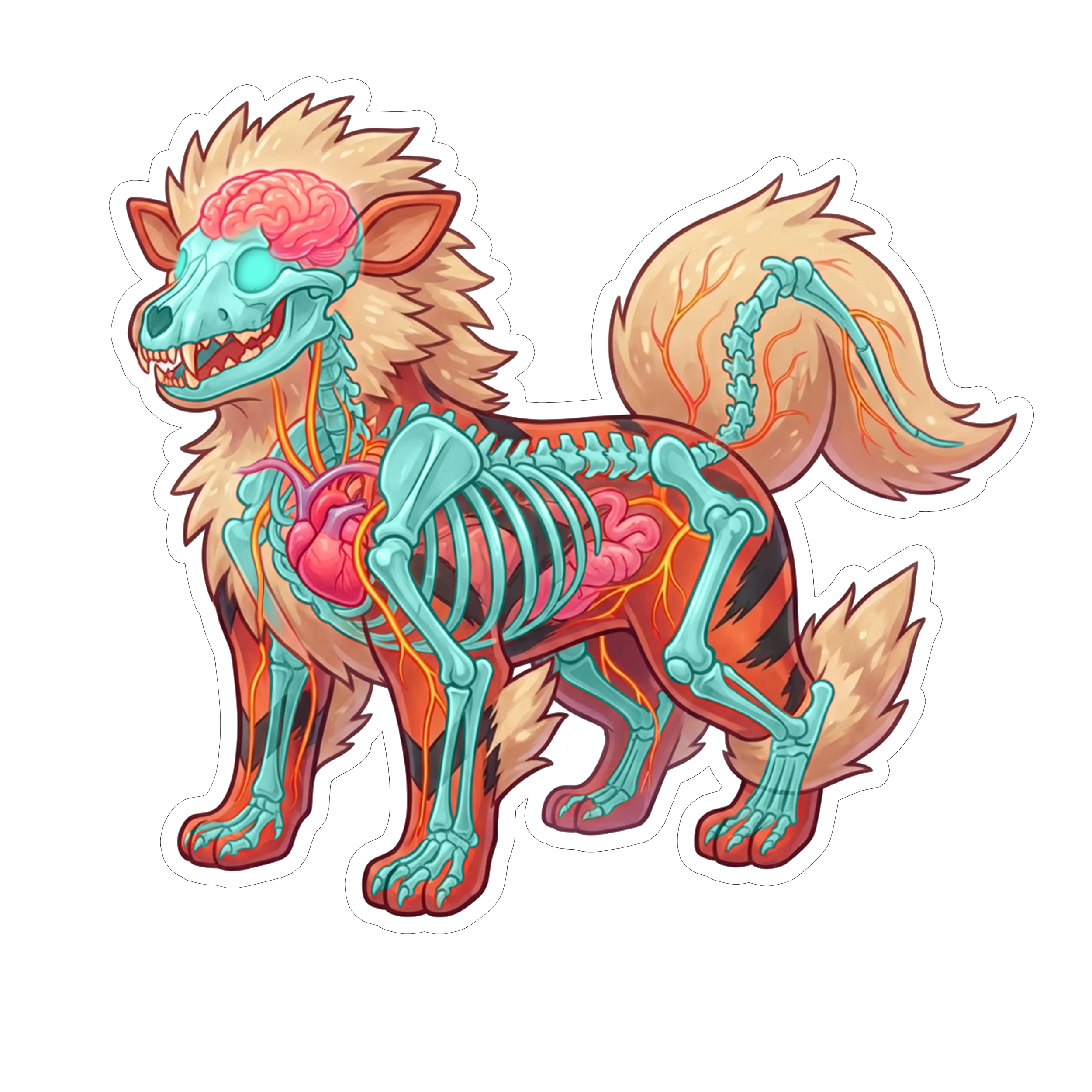 2 Inch Diaphonized Pokemon Anatomy Stickers