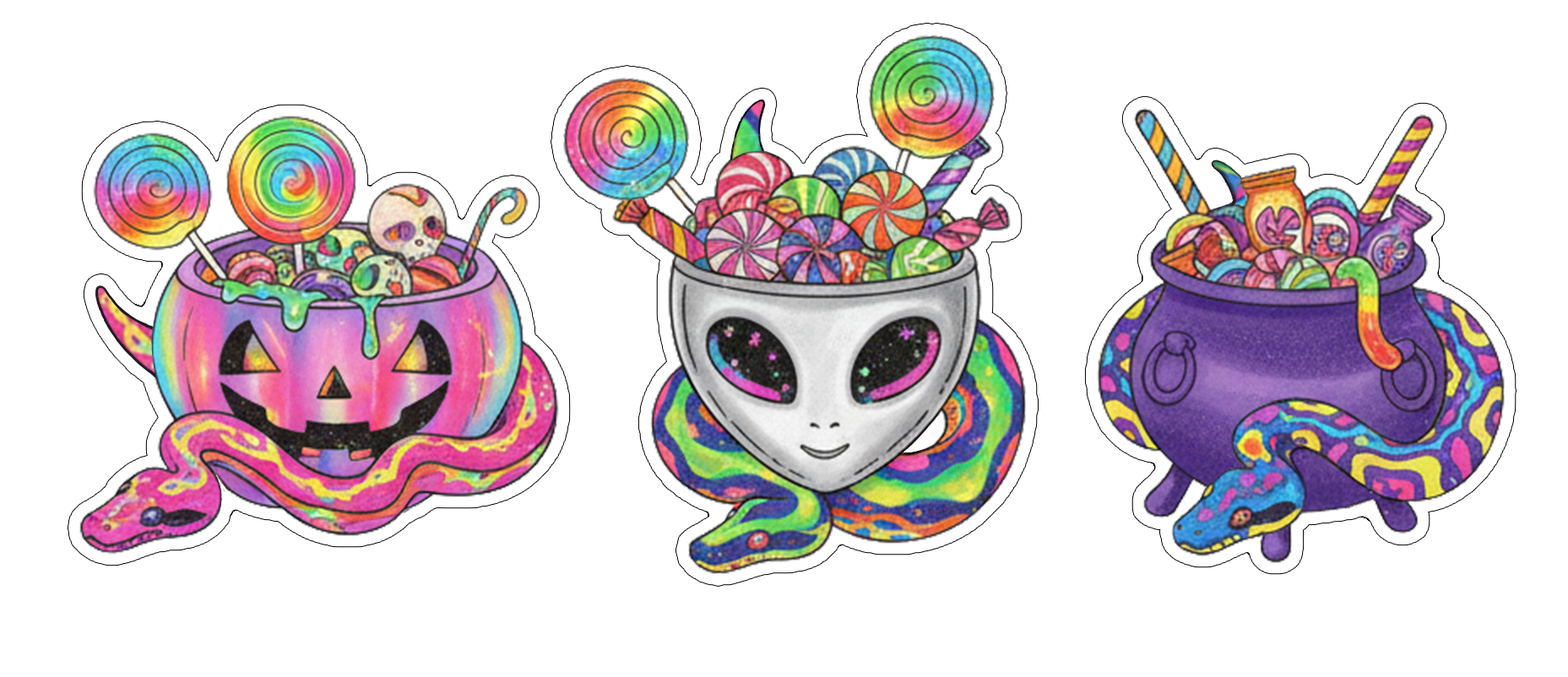 Halloween Snake Candy Stickers