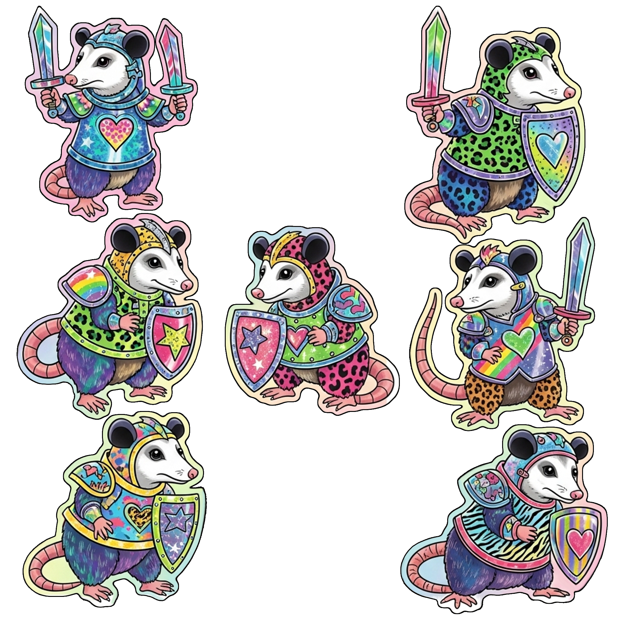 Possum Knights of Nobility Stickers