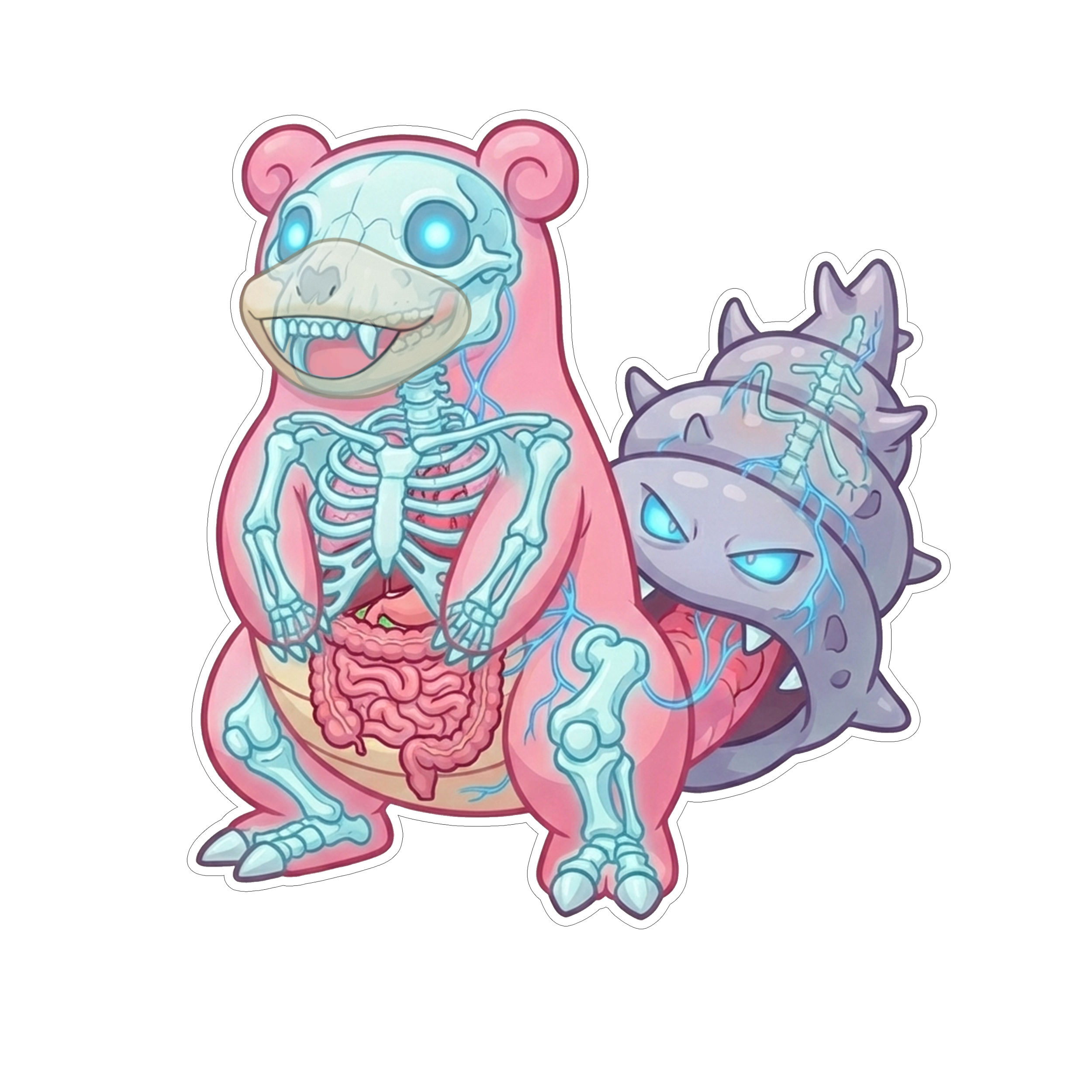 2 Inch Diaphonized Pokemon Anatomy Stickers