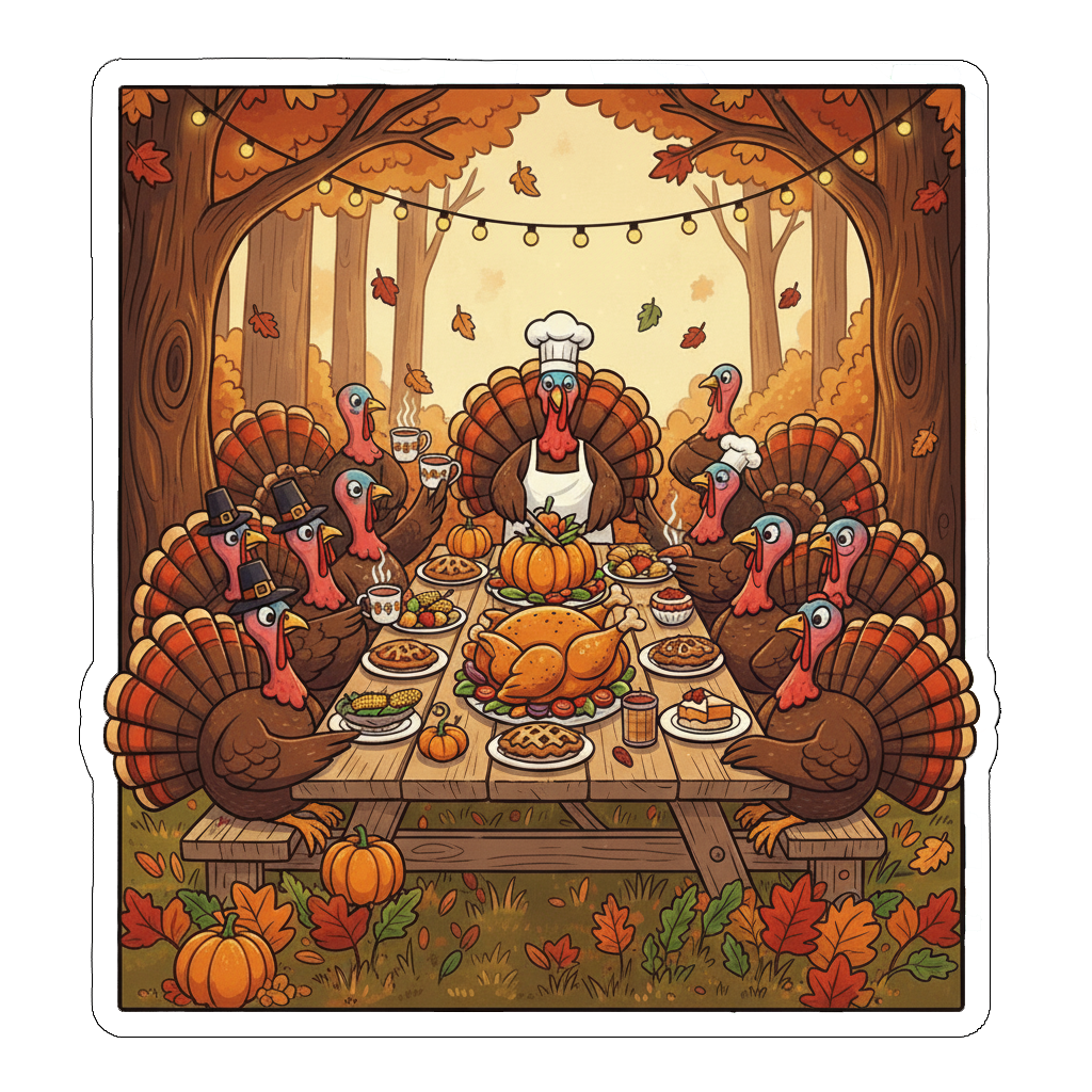 Turkey Feast Sticker